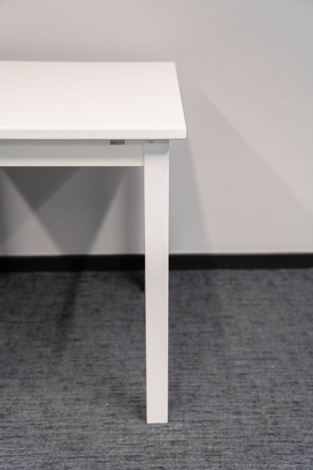 Square white wooden table-2