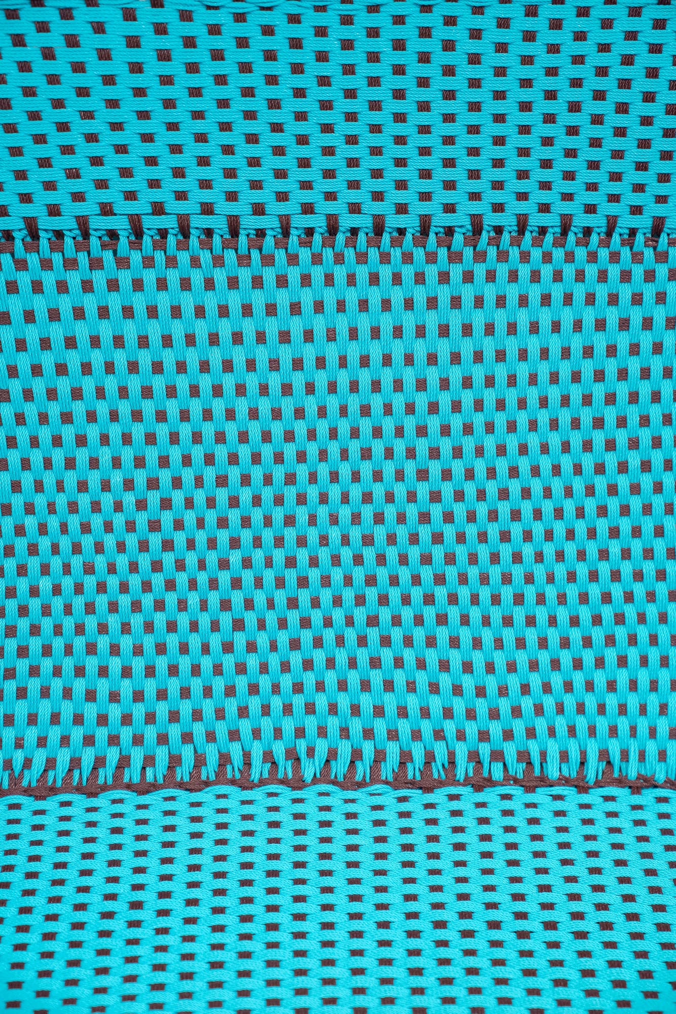 Canapé en osier turquoise et marron-3