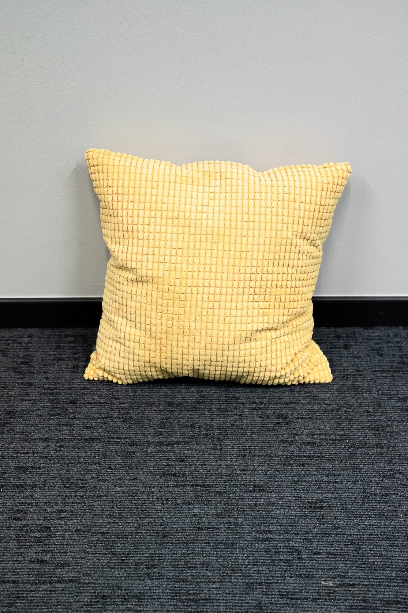 ochre waffle cushion-0