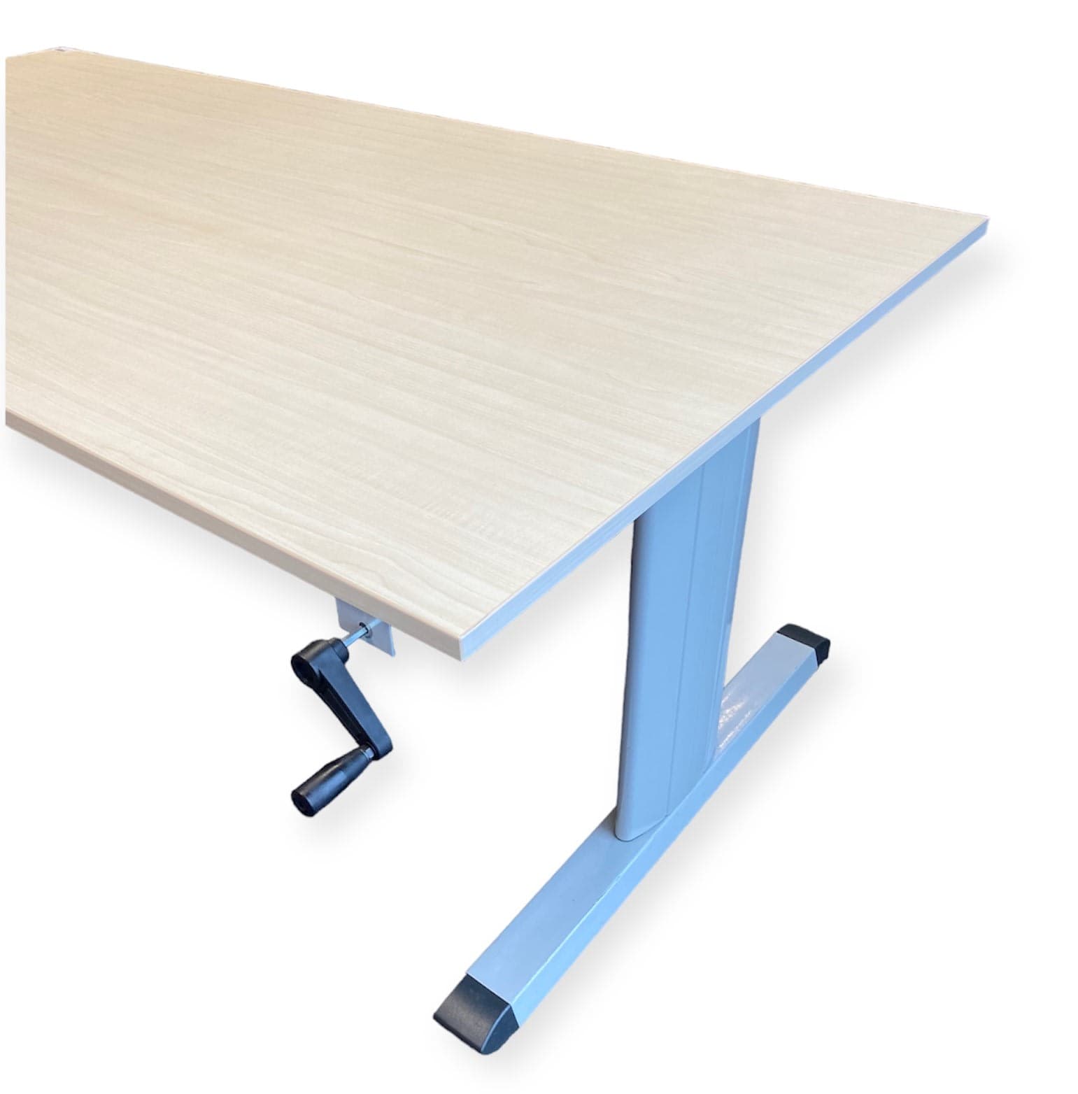 PAMI Bureau réglable en bois beige avec pieds métalliques 180x90cm-1