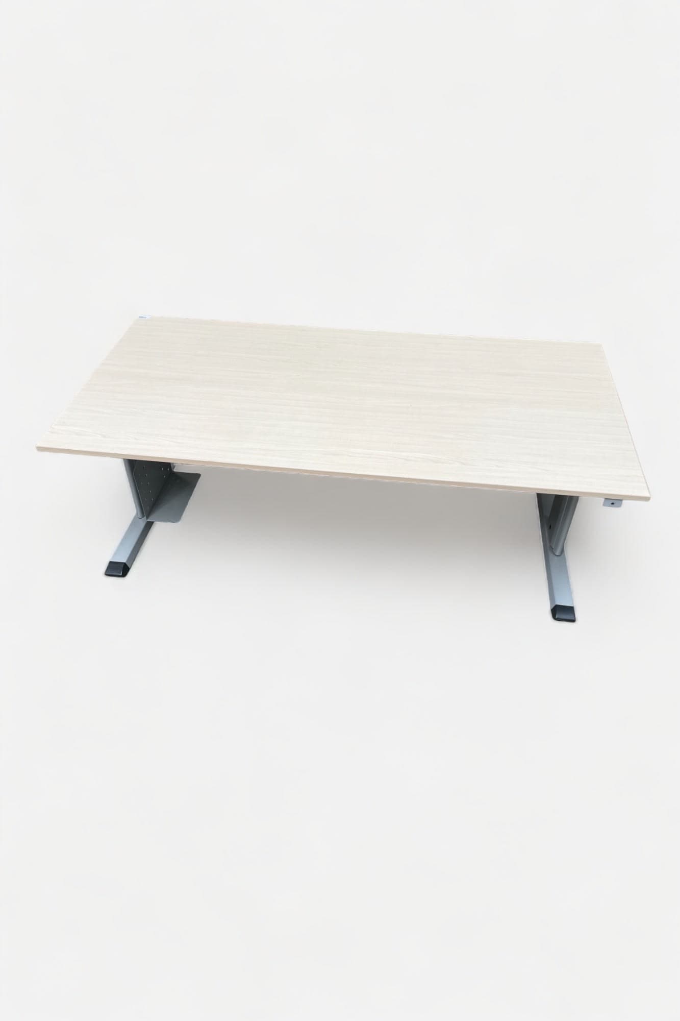 PAMI Bureau réglable en bois beige avec pieds métalliques 180x90cm-0