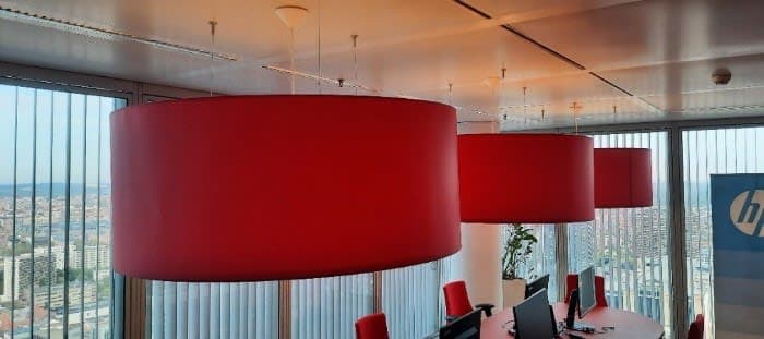 Ceiling red lamp 120cm-3