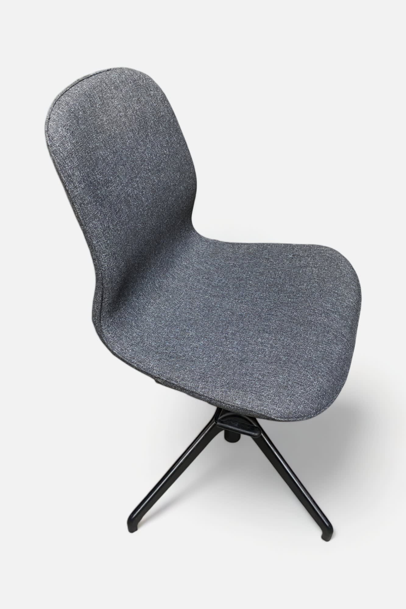 Adjustable Dark Grey Meeting chair with black legs-1