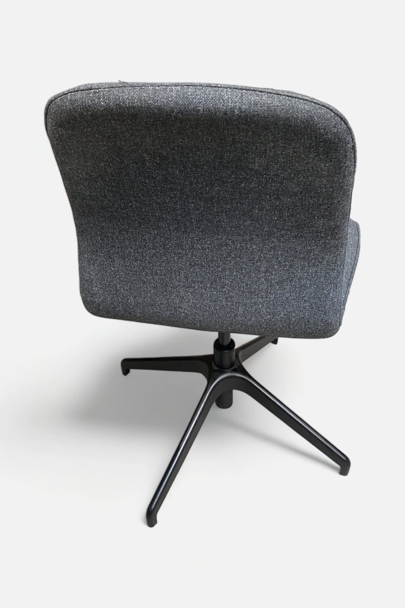 Adjustable Dark Grey Meeting chair with black legs-2