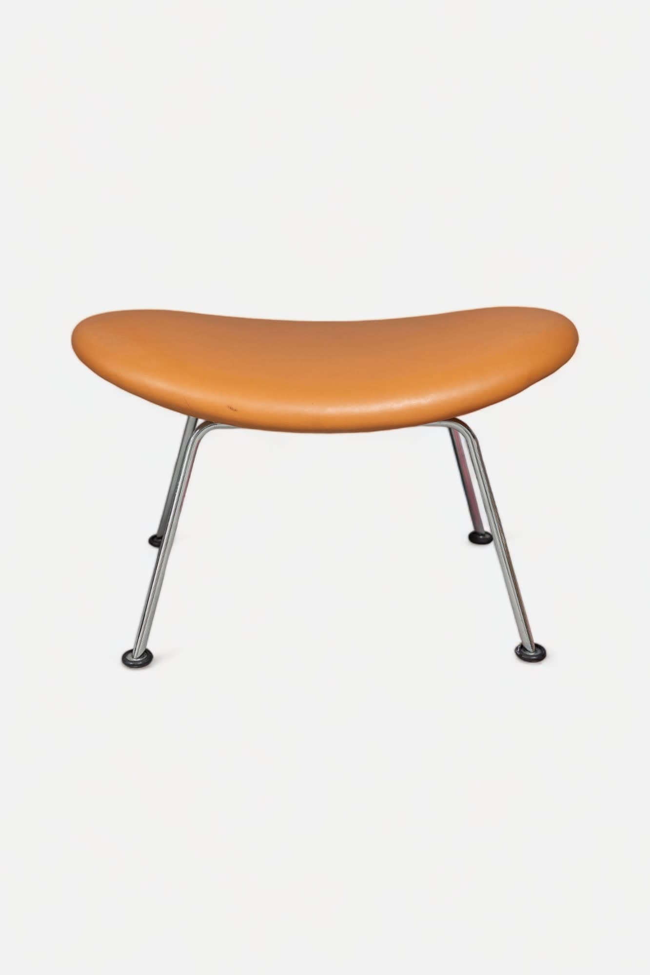 Artifort Camel camel leather low stool with steel legs-0
