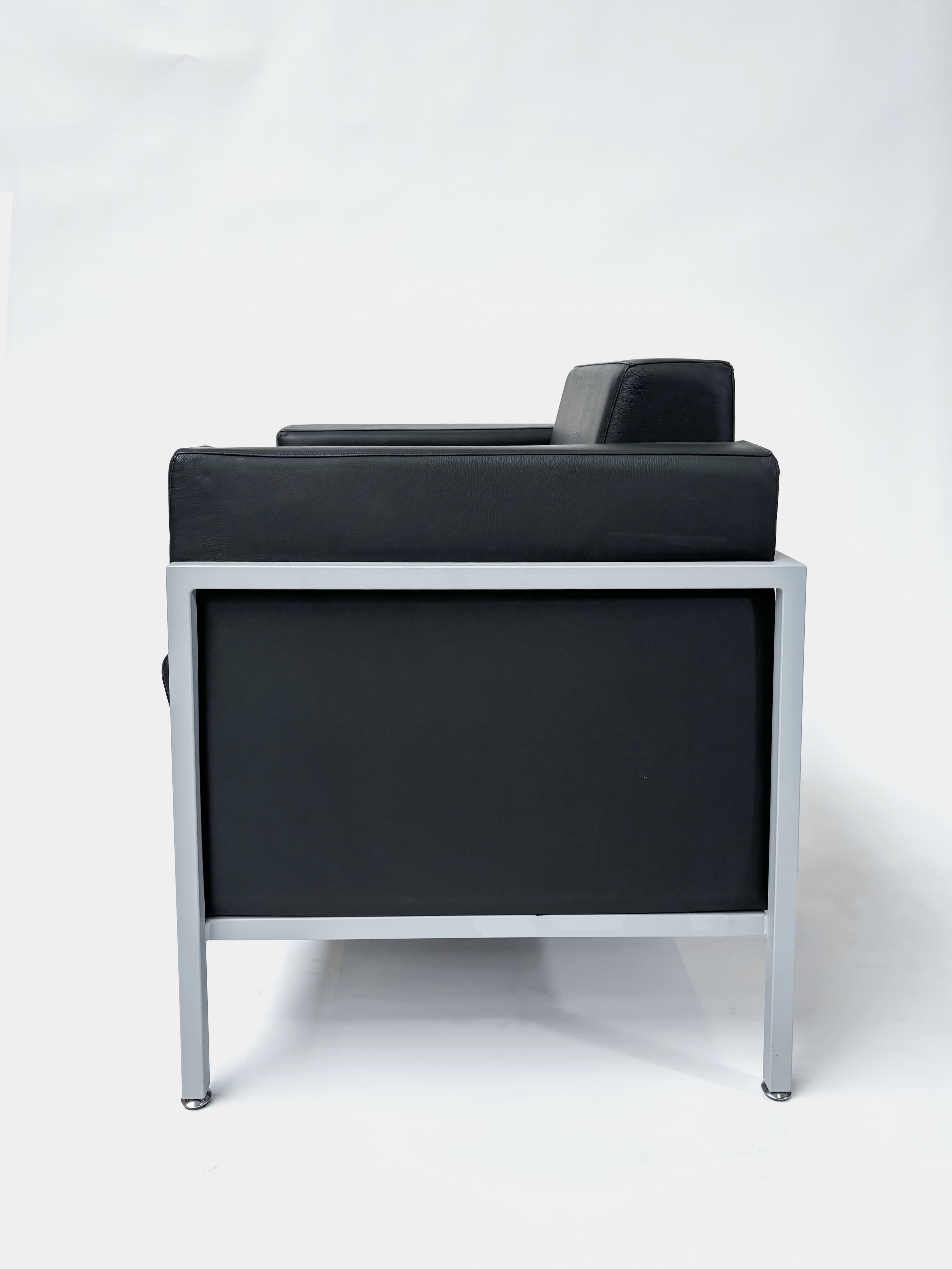 Kastel KURSAL Black leather armchair with grey support-2