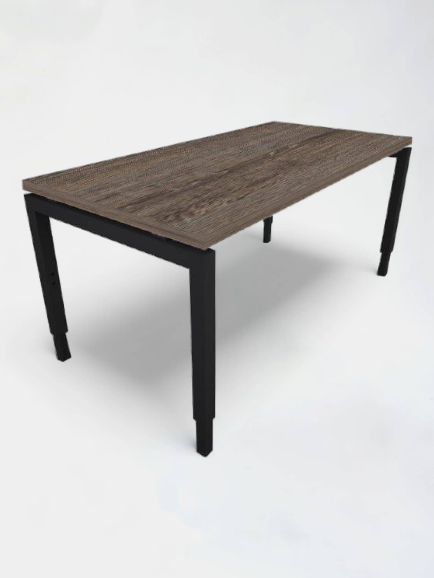 Bureau réglable 160x80cm, plateau chêne foncé, pieds foncés-0