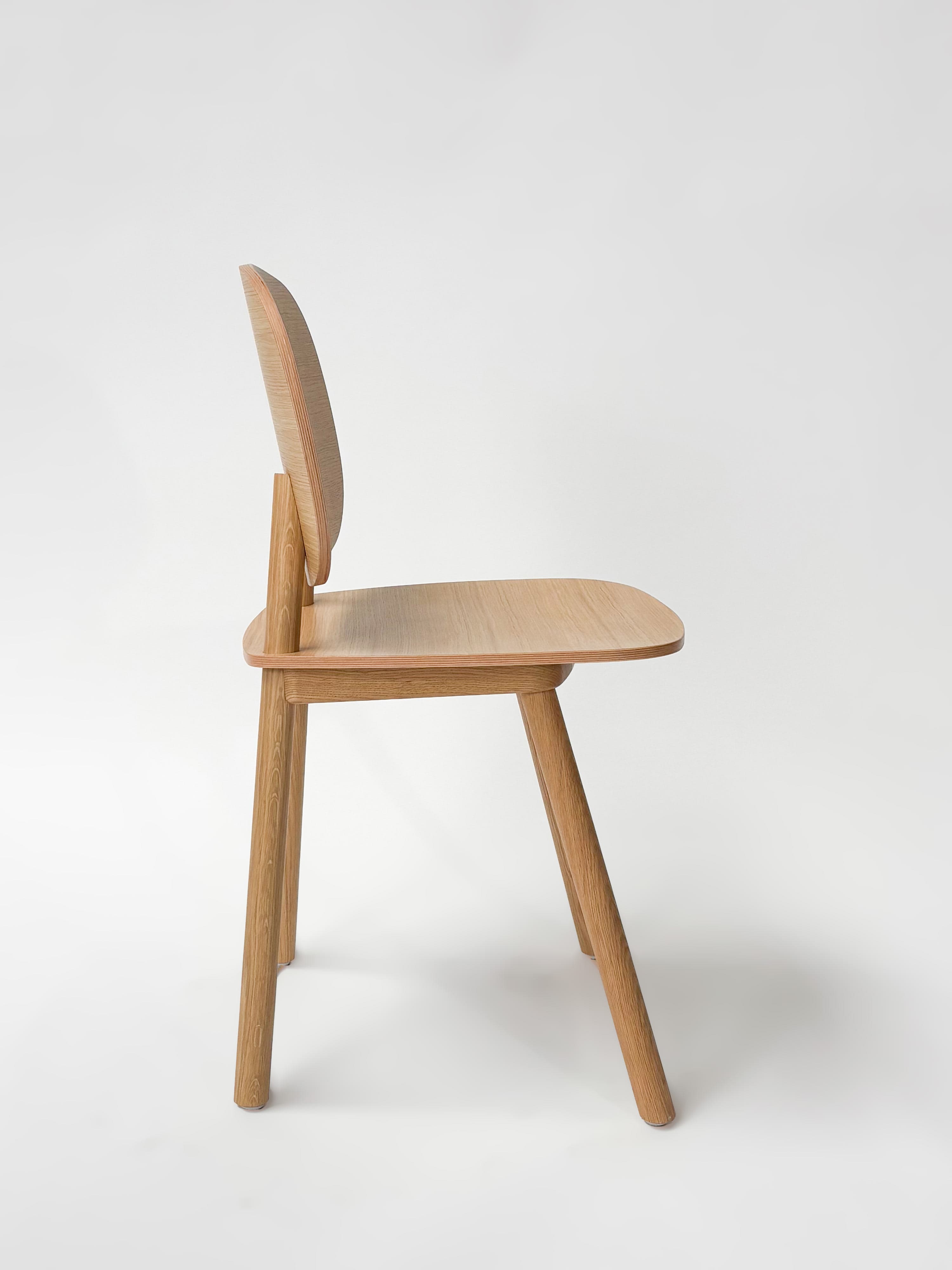 CRUSO Natural Oak Wood Dining Chair-2