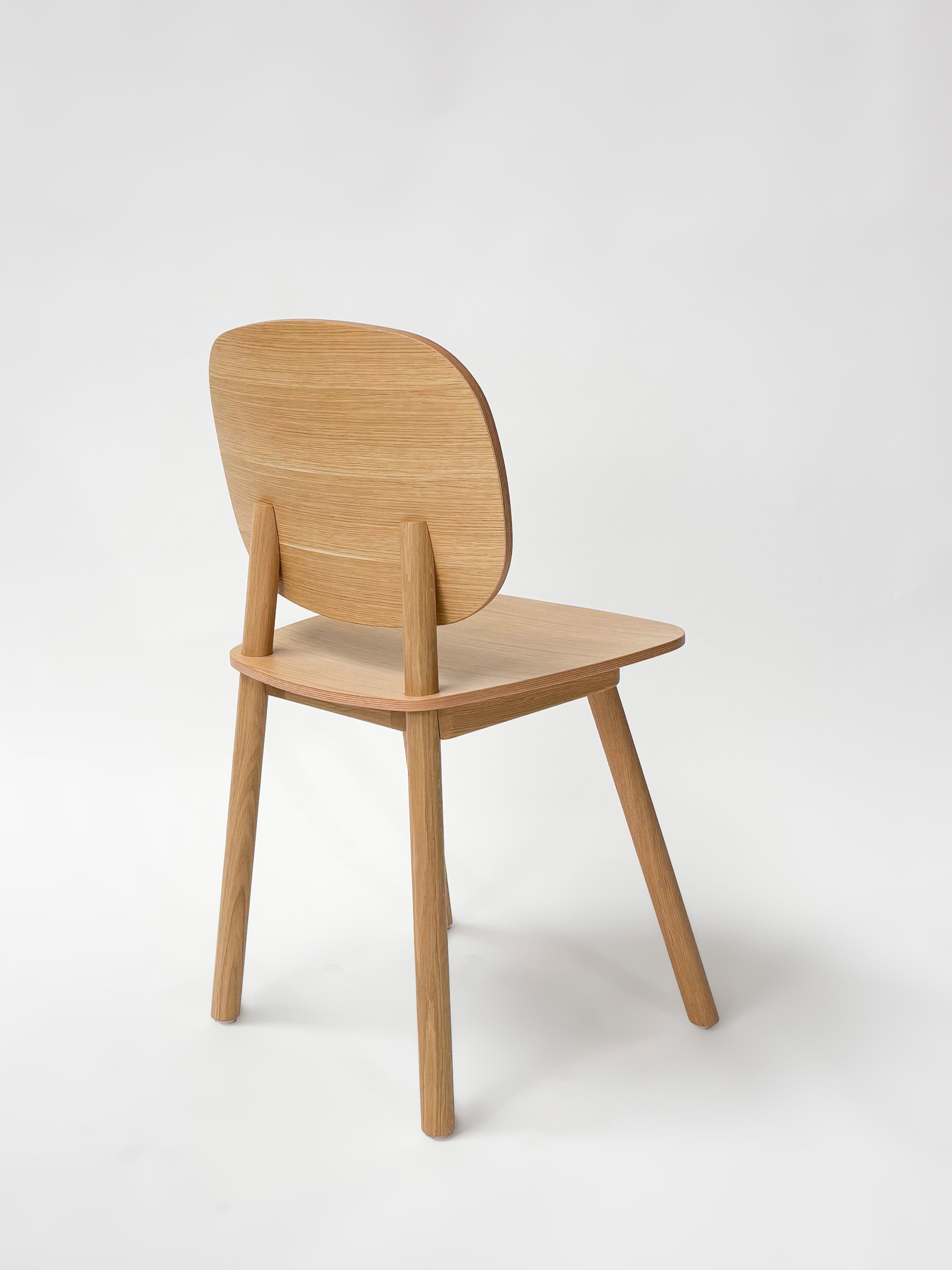 CRUSO Natural Oak Wood Dining Chair-3