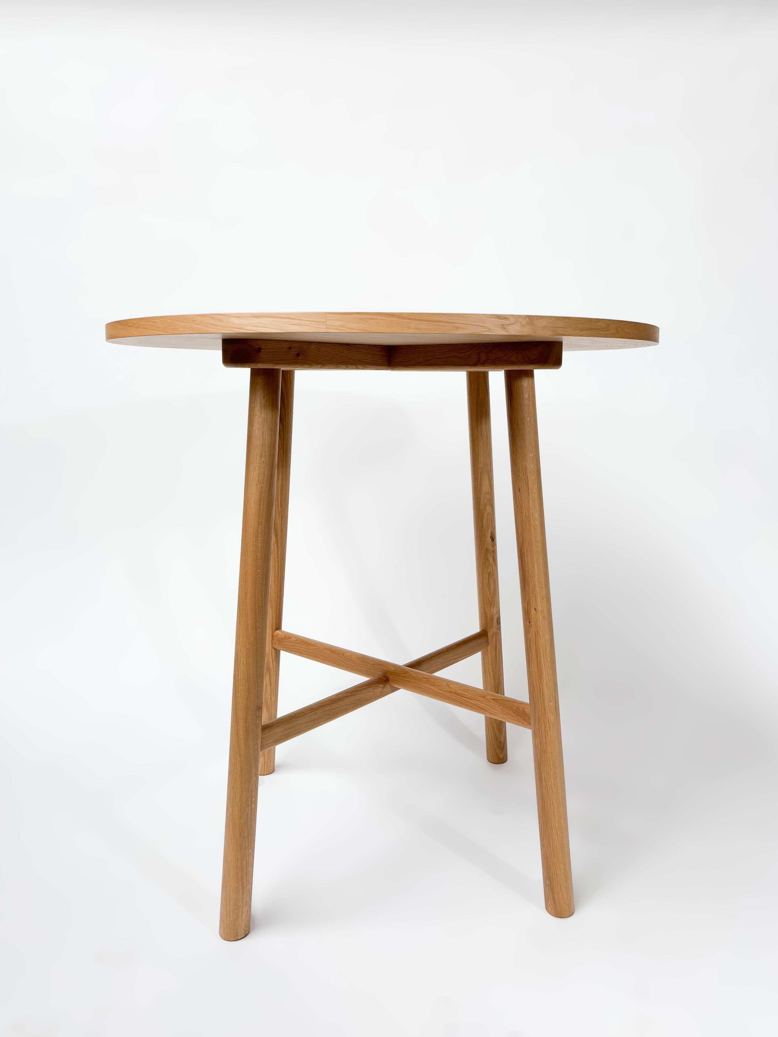 CRUSO Table ronde haute en bois chêne naturel - 90cm - Relieve Furniture