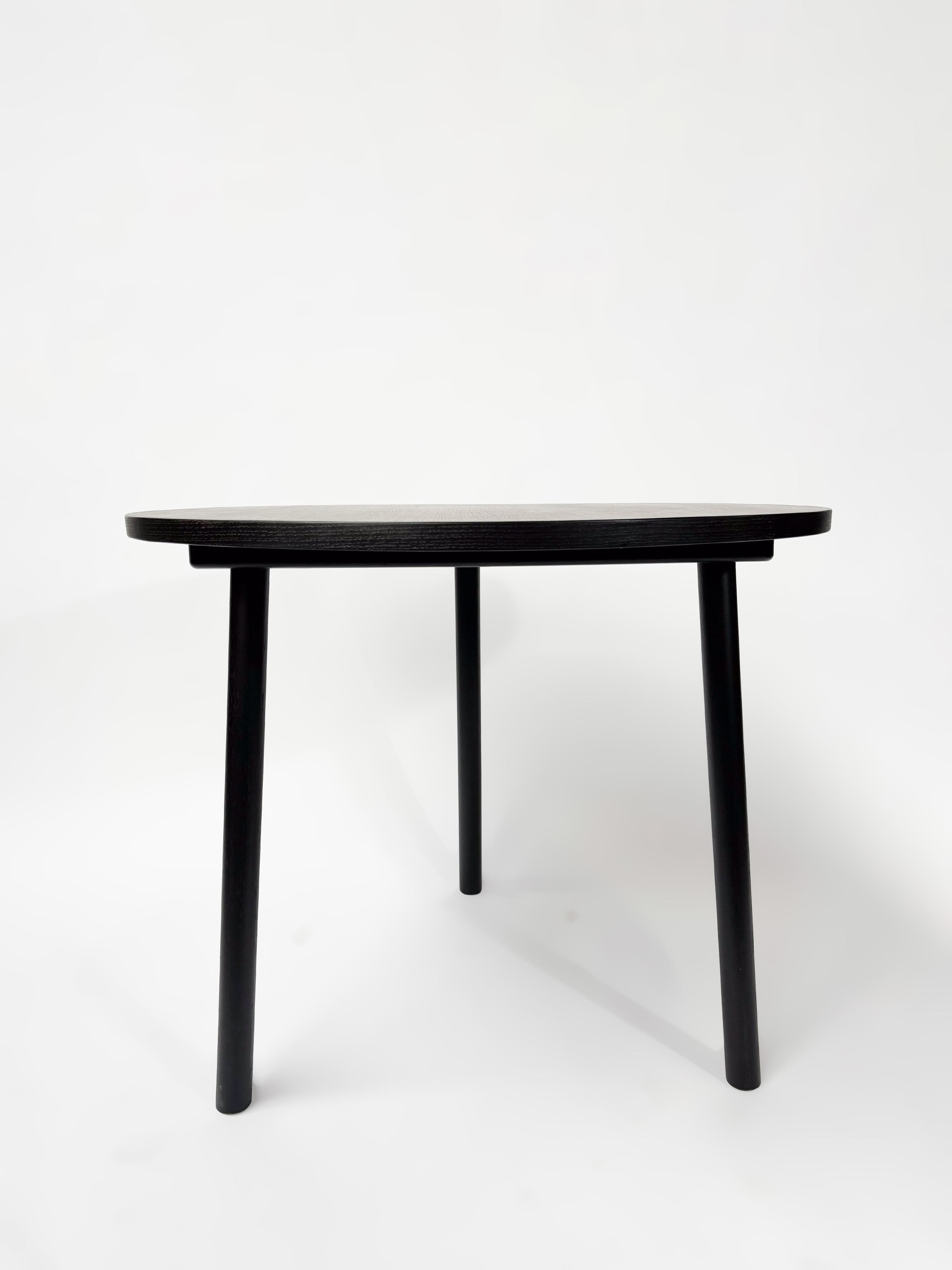 CRUSO Table ronde en bois noir - 90cm-2