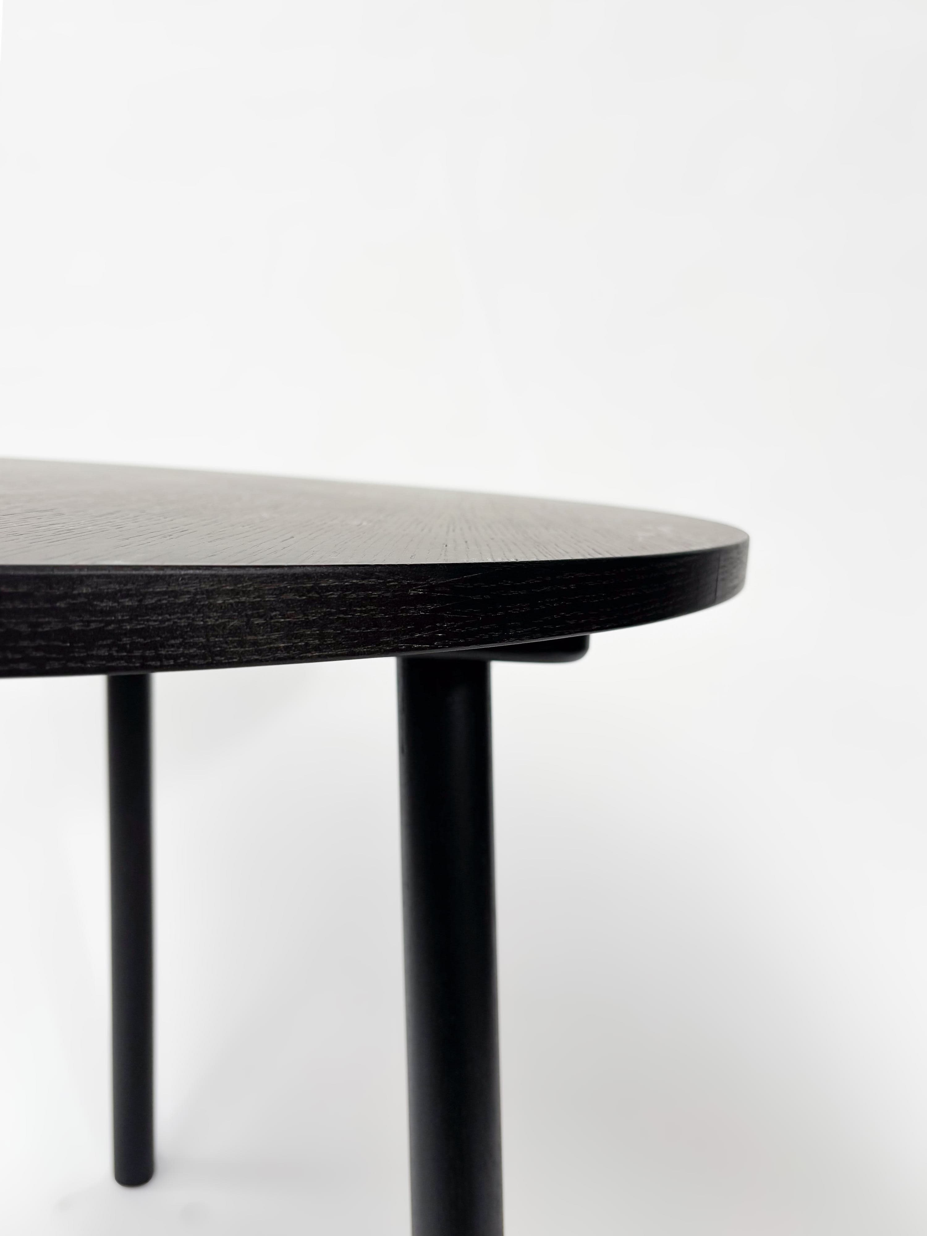 CRUSO Table ronde en bois noir - 90cm-3