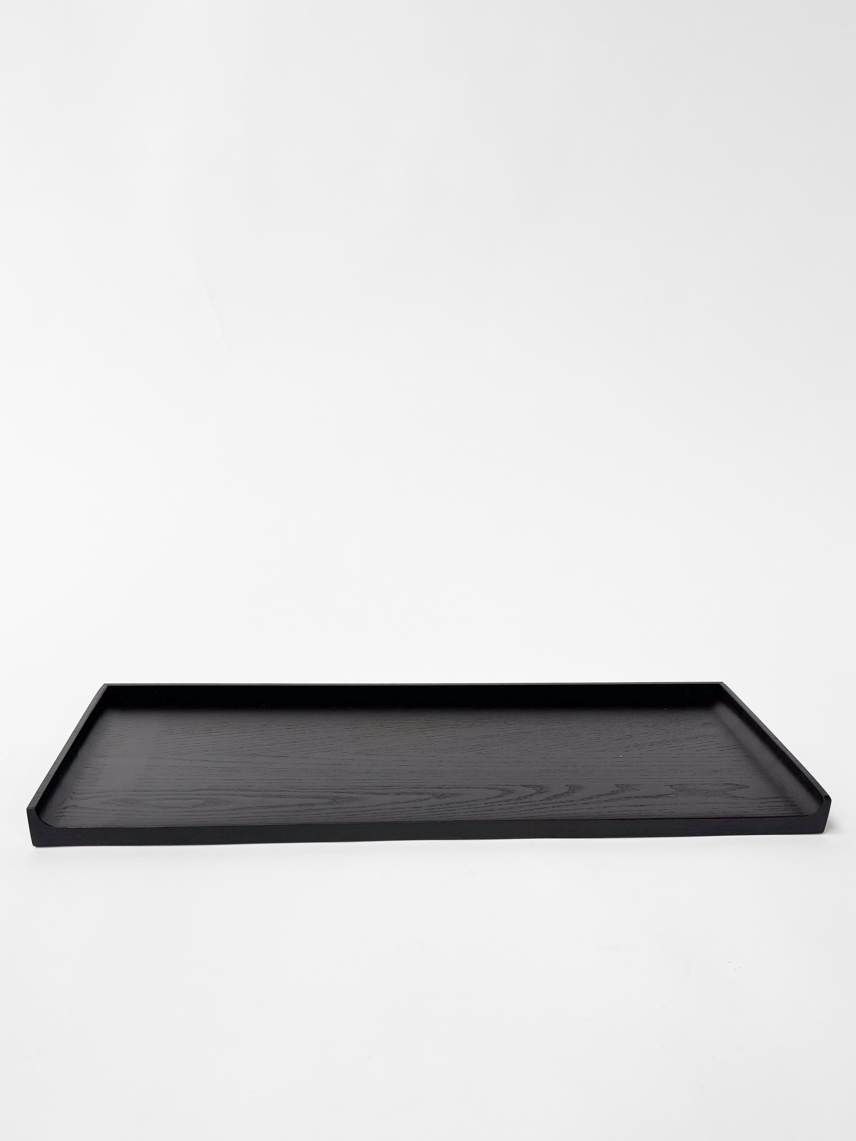 CRUSO Black Oak Shelves with Black Support - 60cm-1