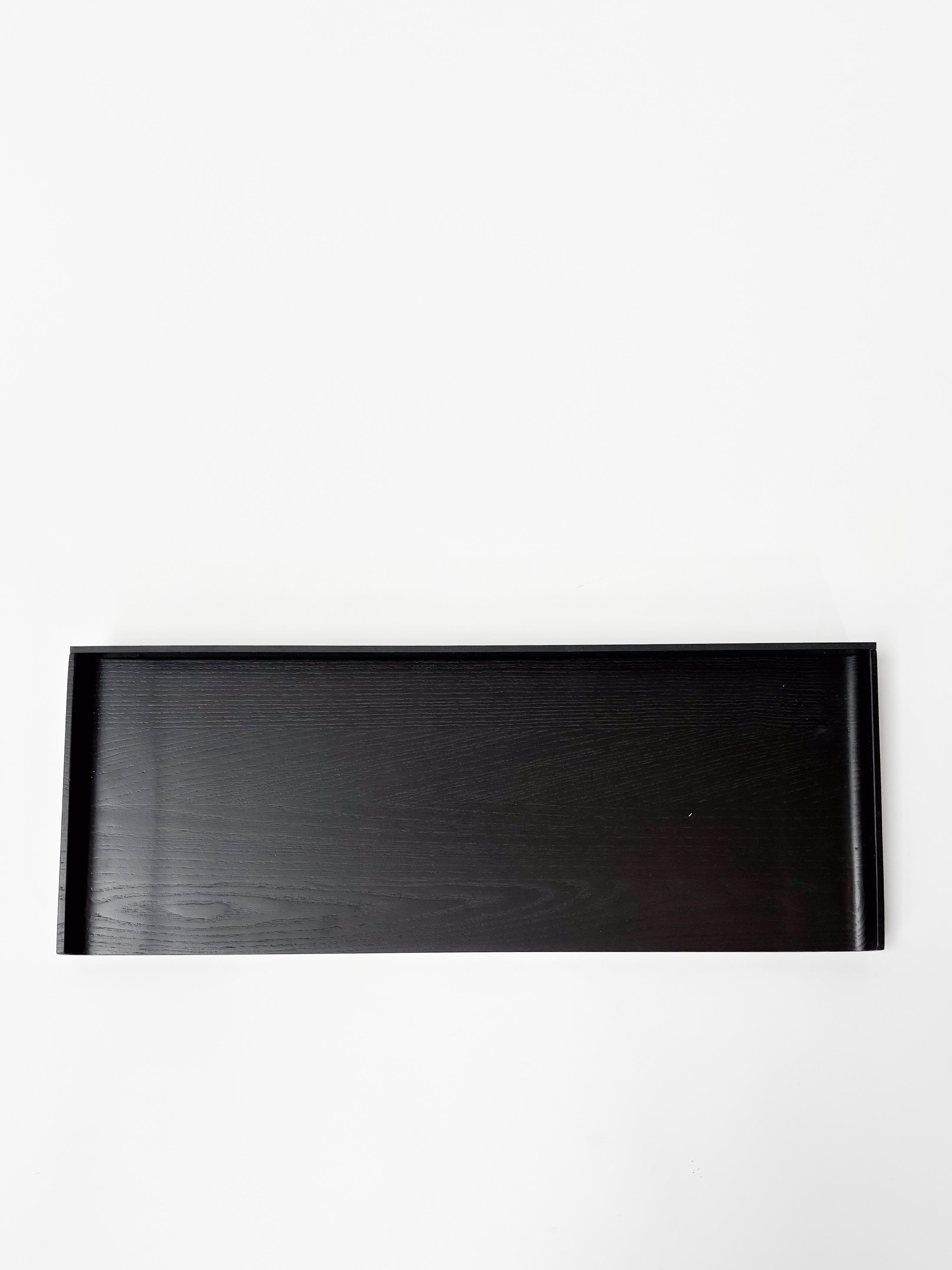 CRUSO Black Oak Shelves with Black Support - 60cm-2