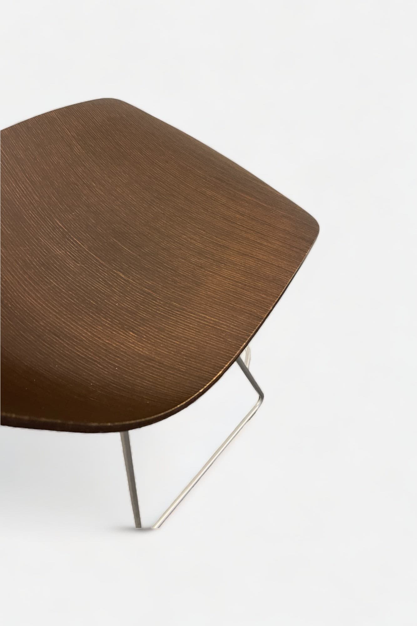 Tabouret de cuisine marron sur pieds métalliques-2