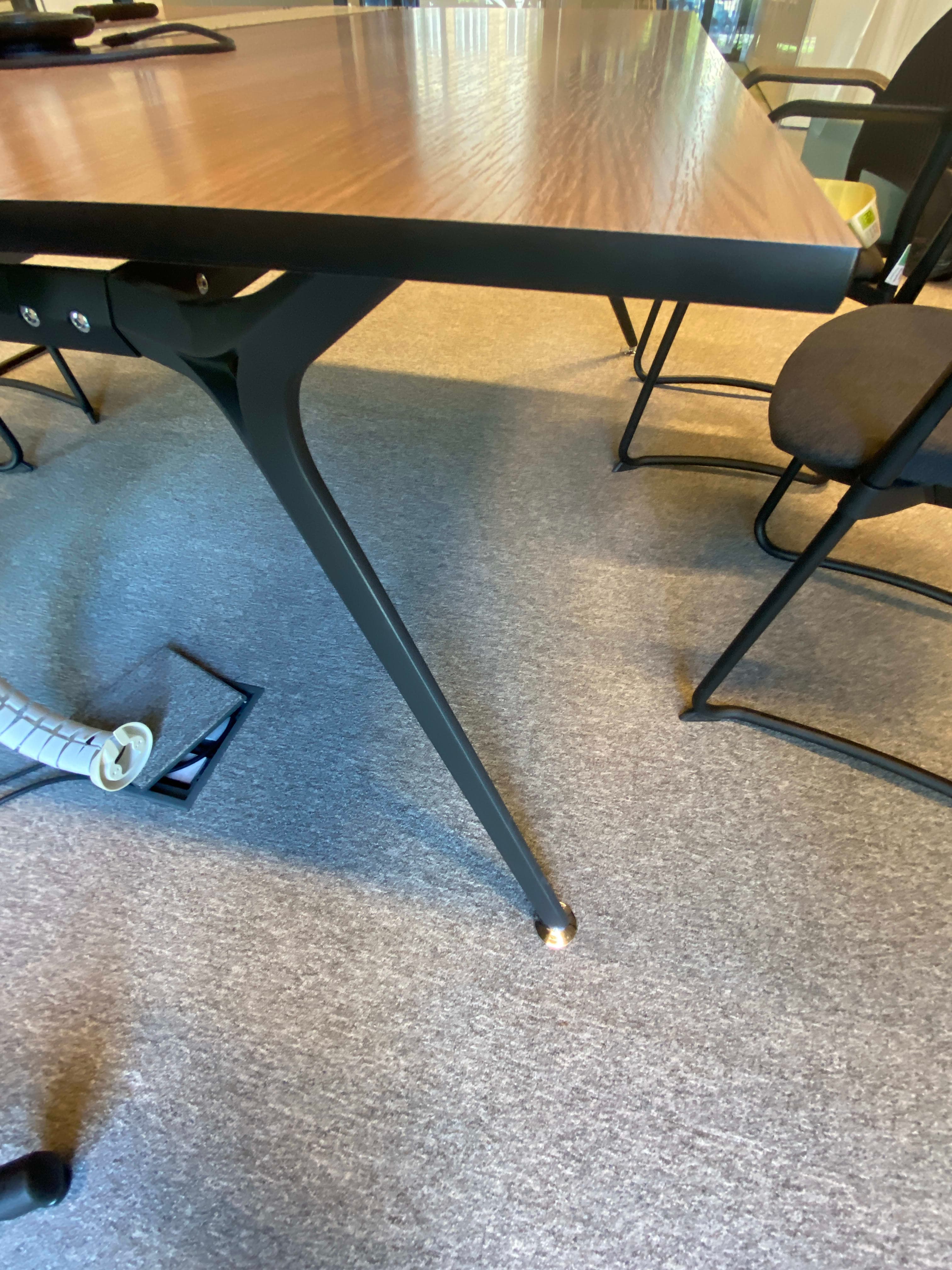 Walnut Finish Wood Executive Desk with BuiltIn Cable Management and Contemporary Design-1