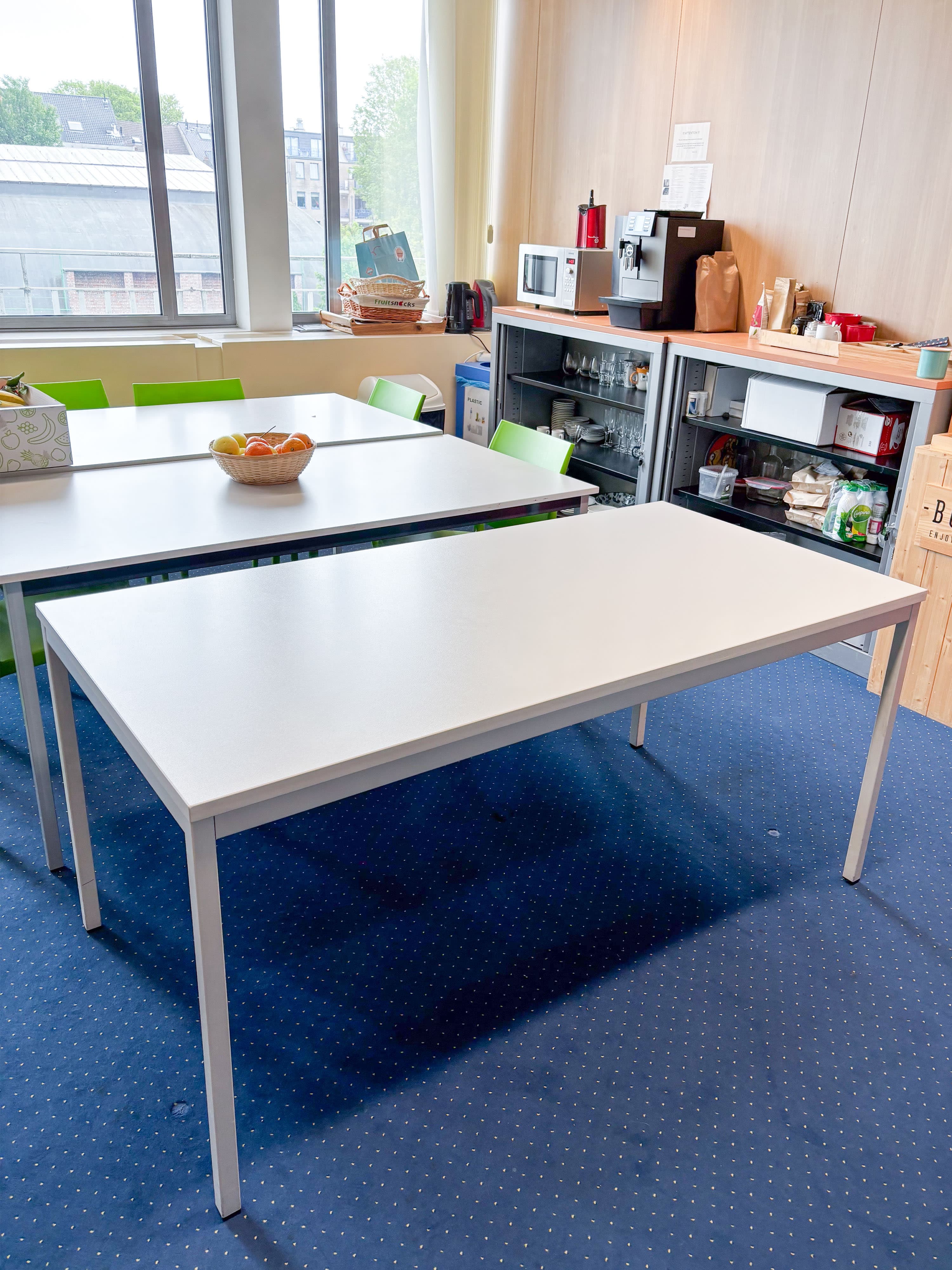 160cm White/light grey Laminate Table-2