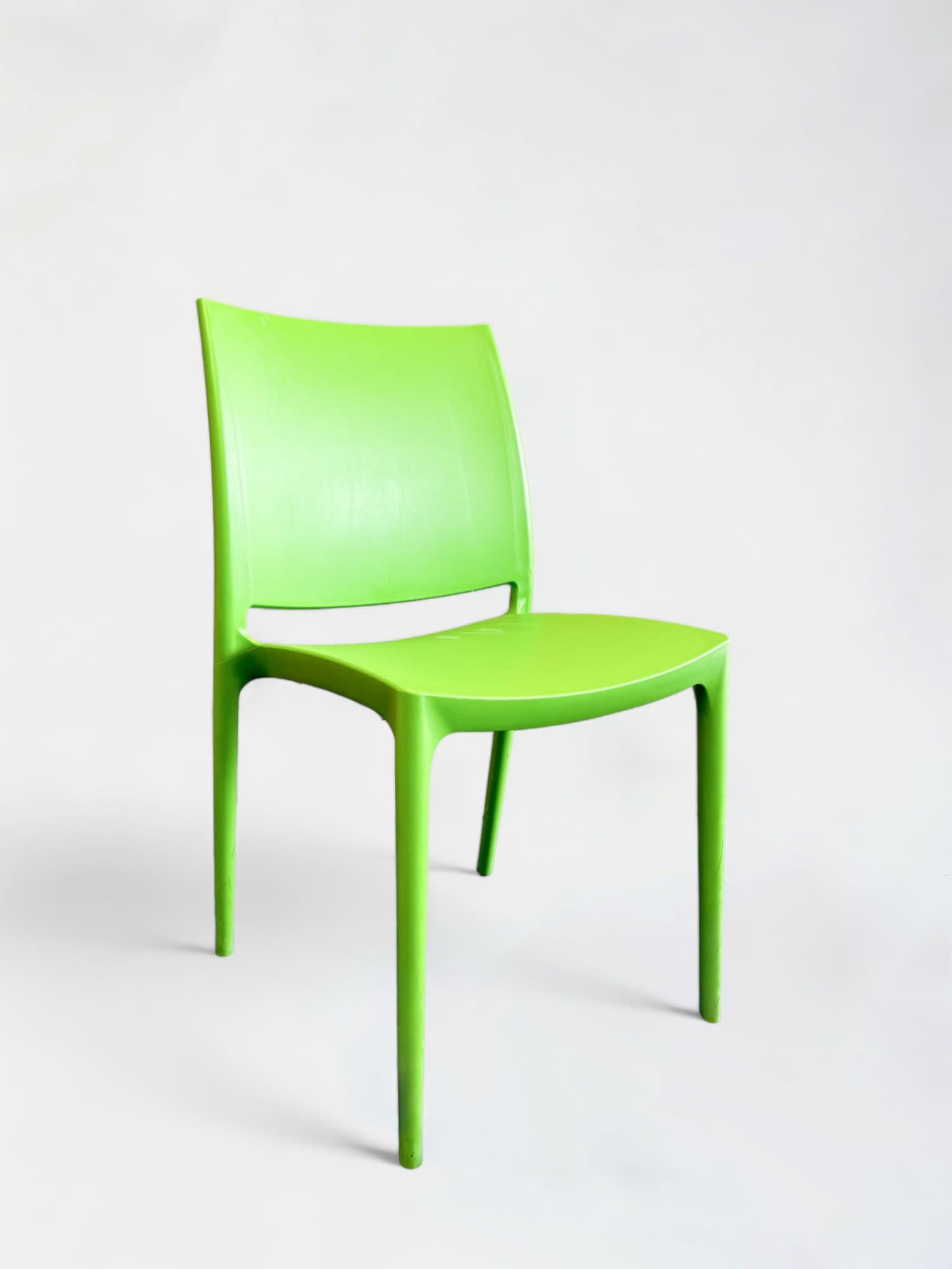 Siesta Lime Green Plastic Stackable Chair with Modern Design-0