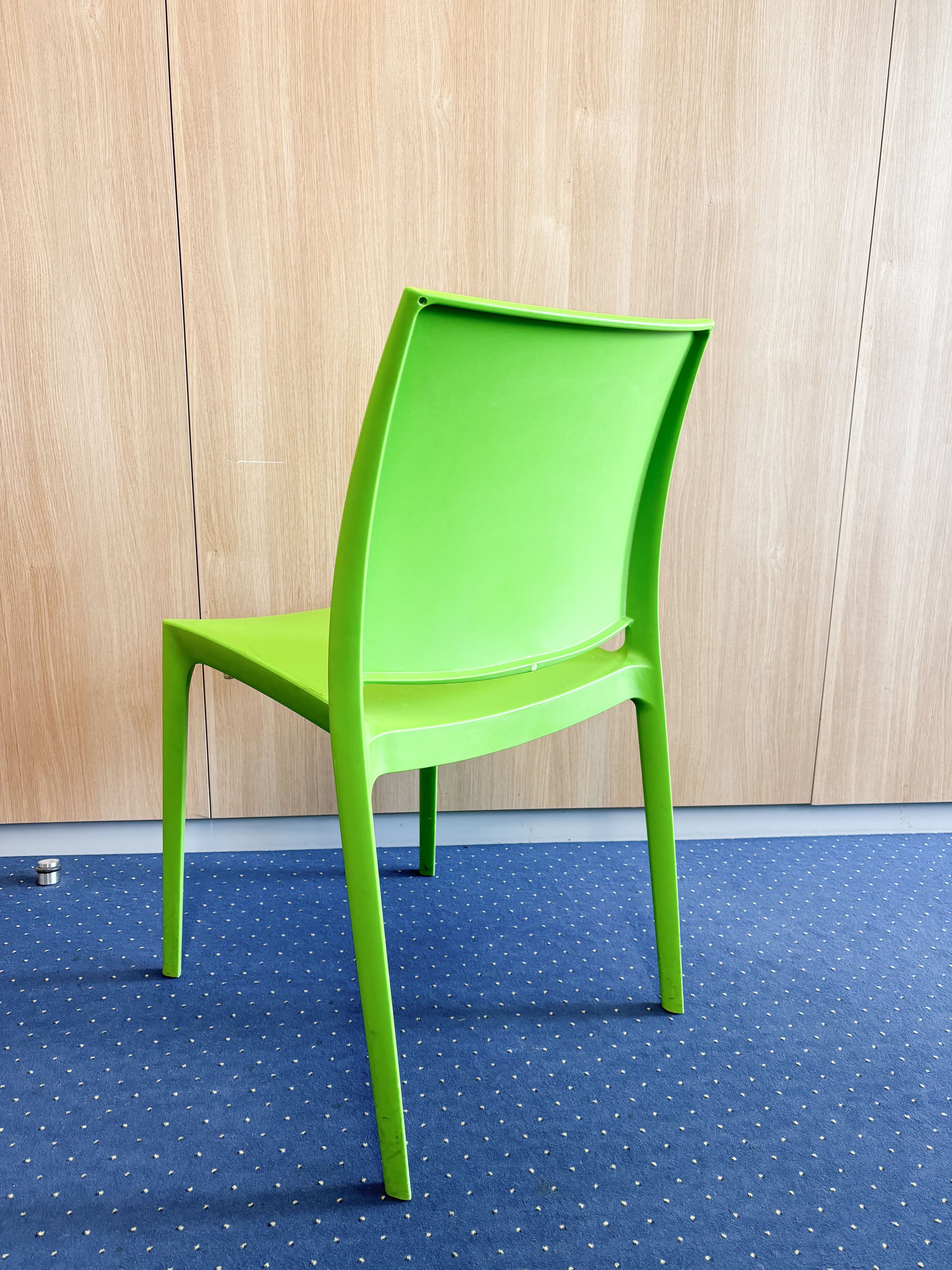 Siesta Lime Green Plastic Stackable Chair with Modern Design-2