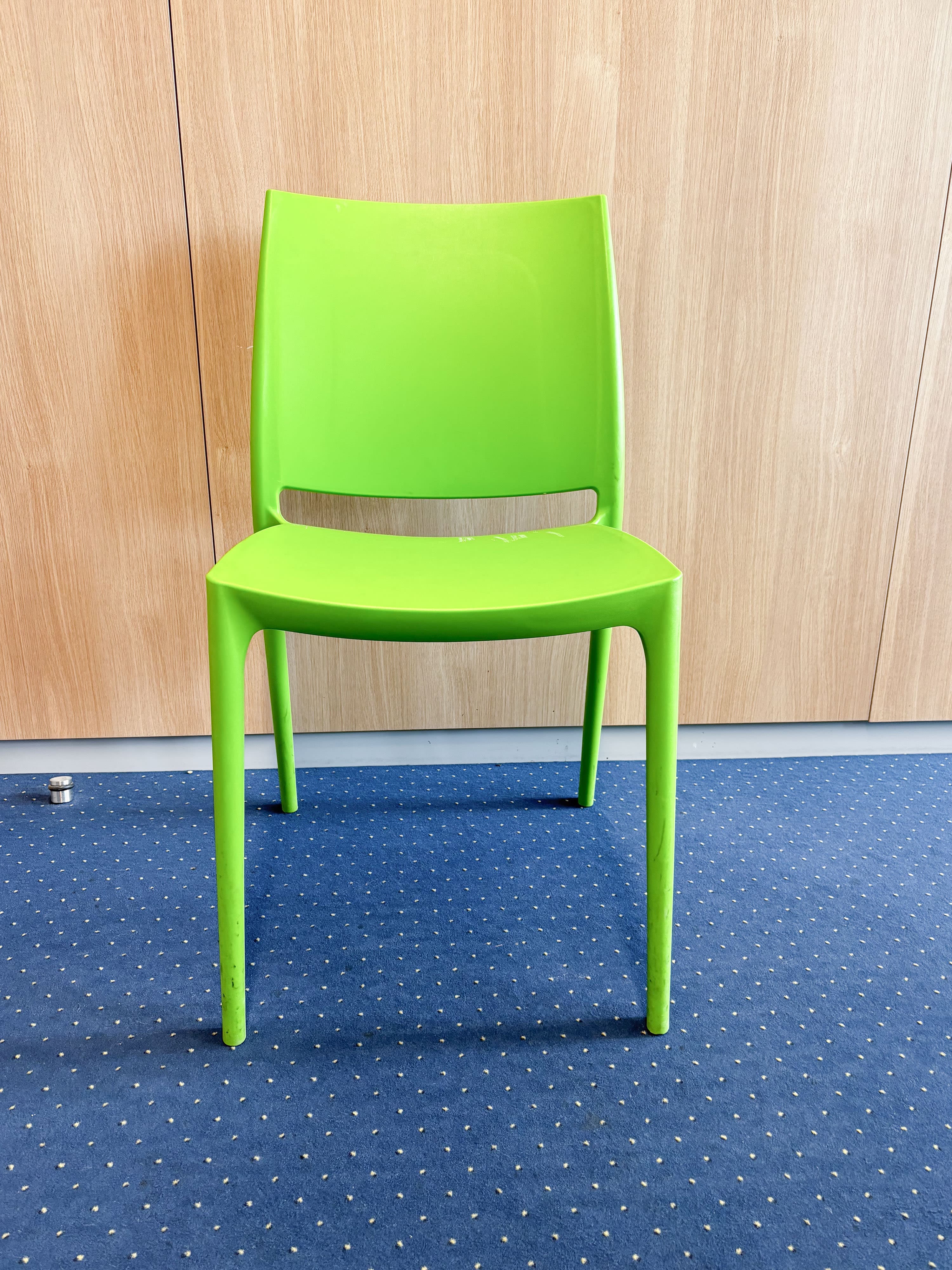 Siesta Lime Green Plastic Stackable Chair with Modern Design-1