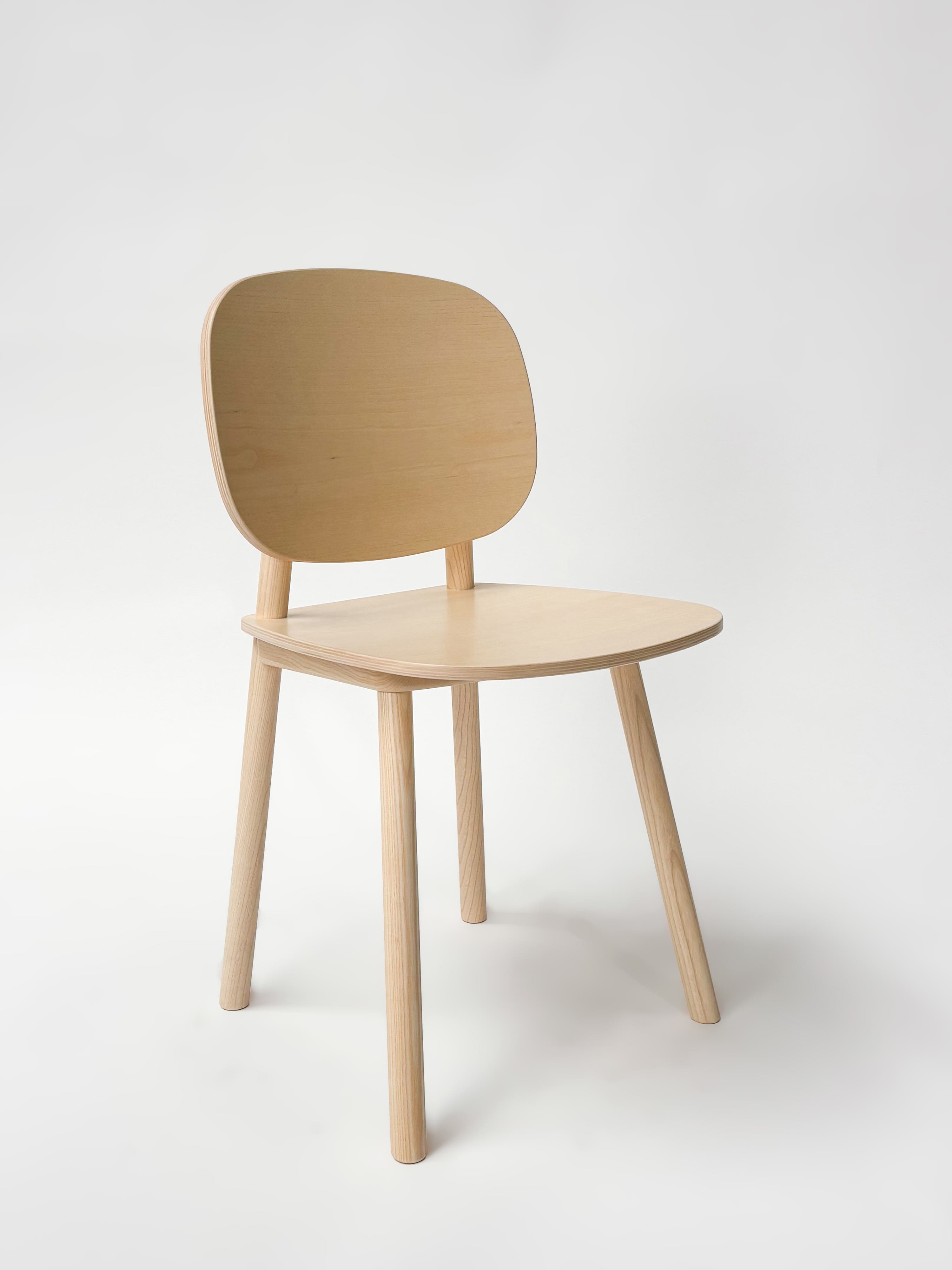 CRUSO Natural Ashwood Oak Wood Dining Chair-0