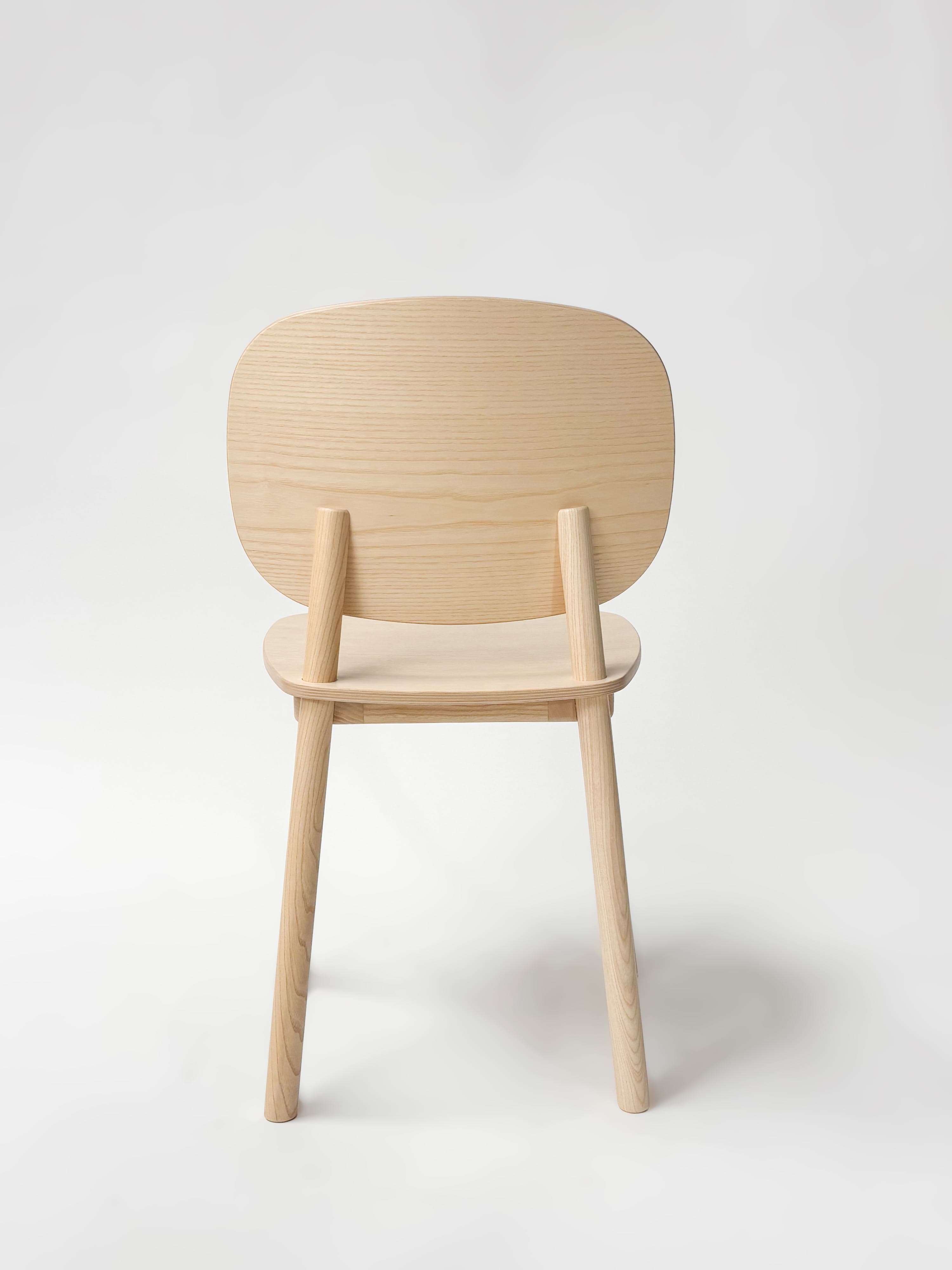 CRUSO Natural Ashwood Oak Wood Dining Chair-3