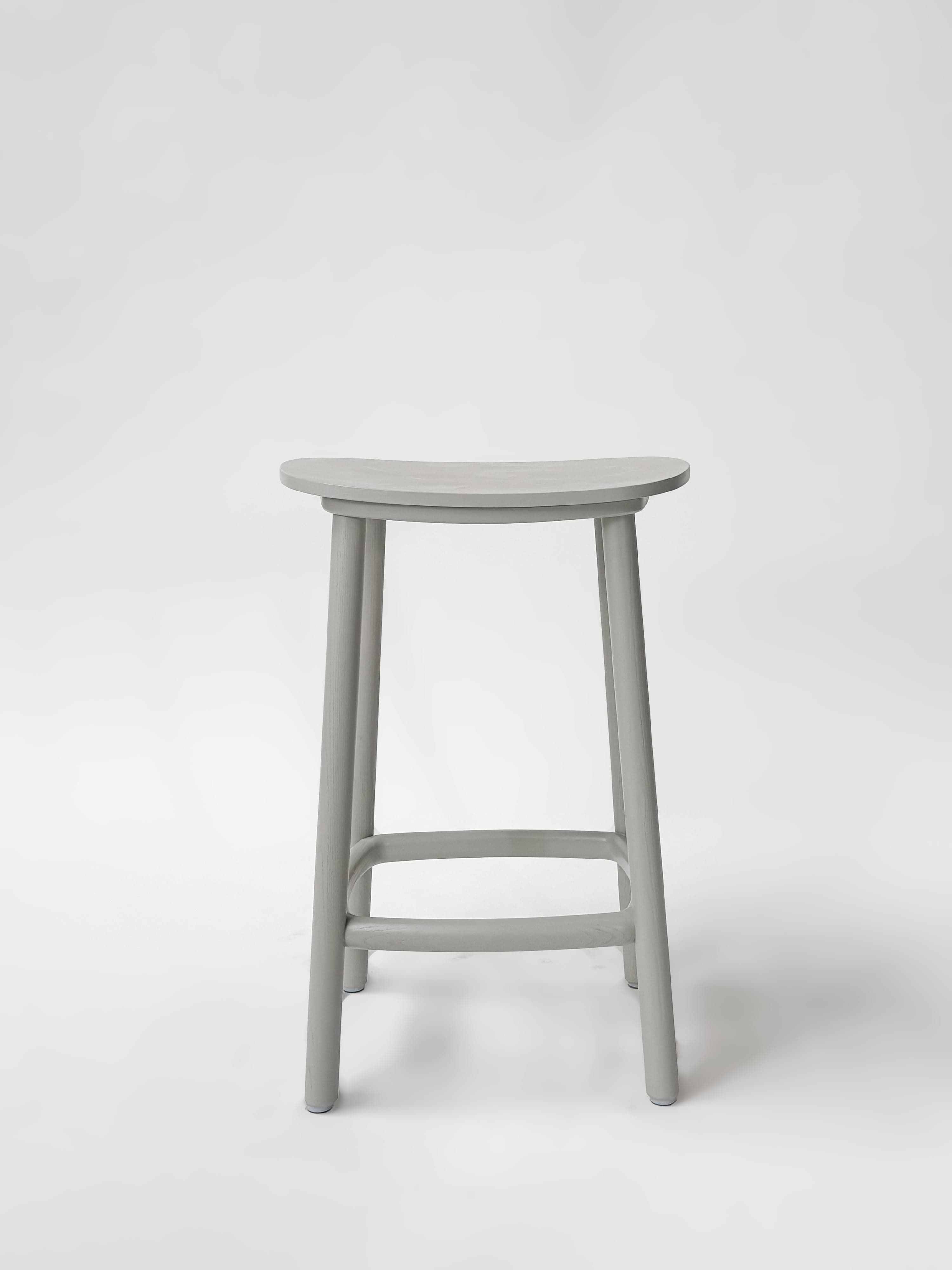 CRUSO Houten Grijs Eiken Kruk - 65cm-0