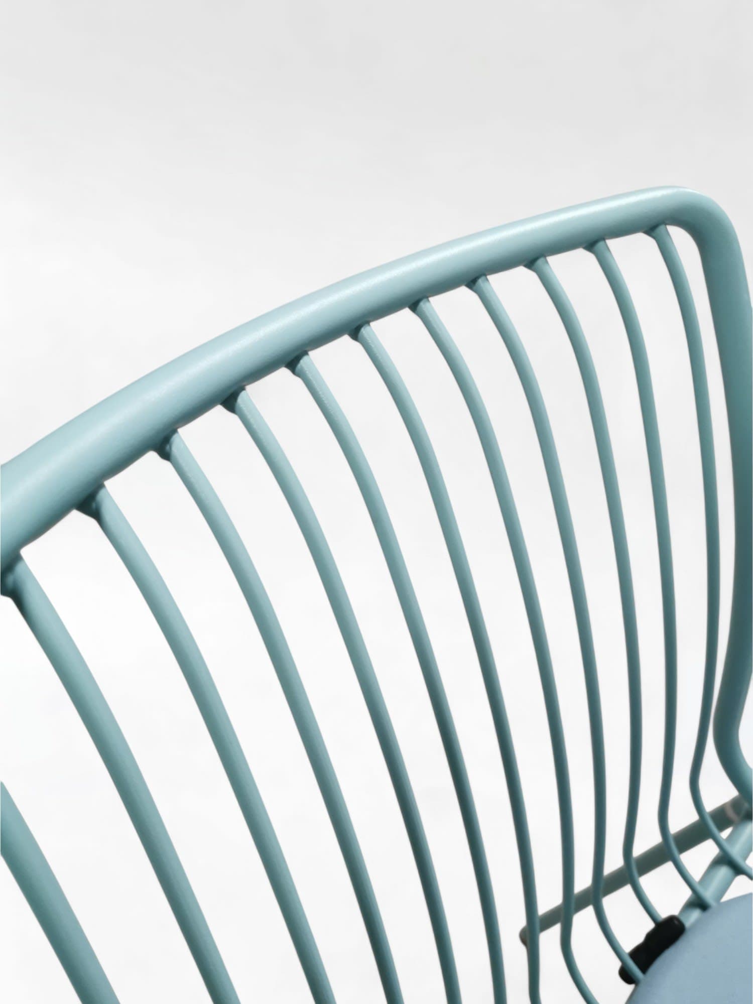 Pedrali Nolita Mint Green Metal Stackable Dining Chair with Cushioned Seat-4