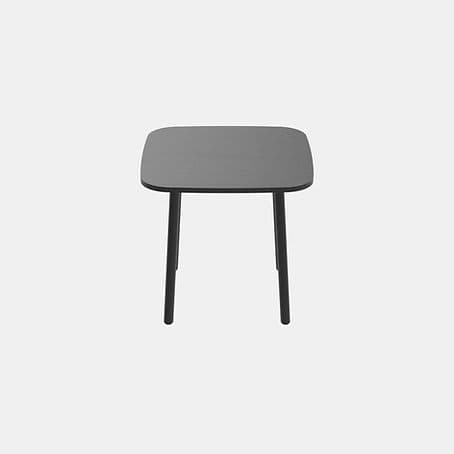 CRUSO 80cm Black Wood Square Table -0