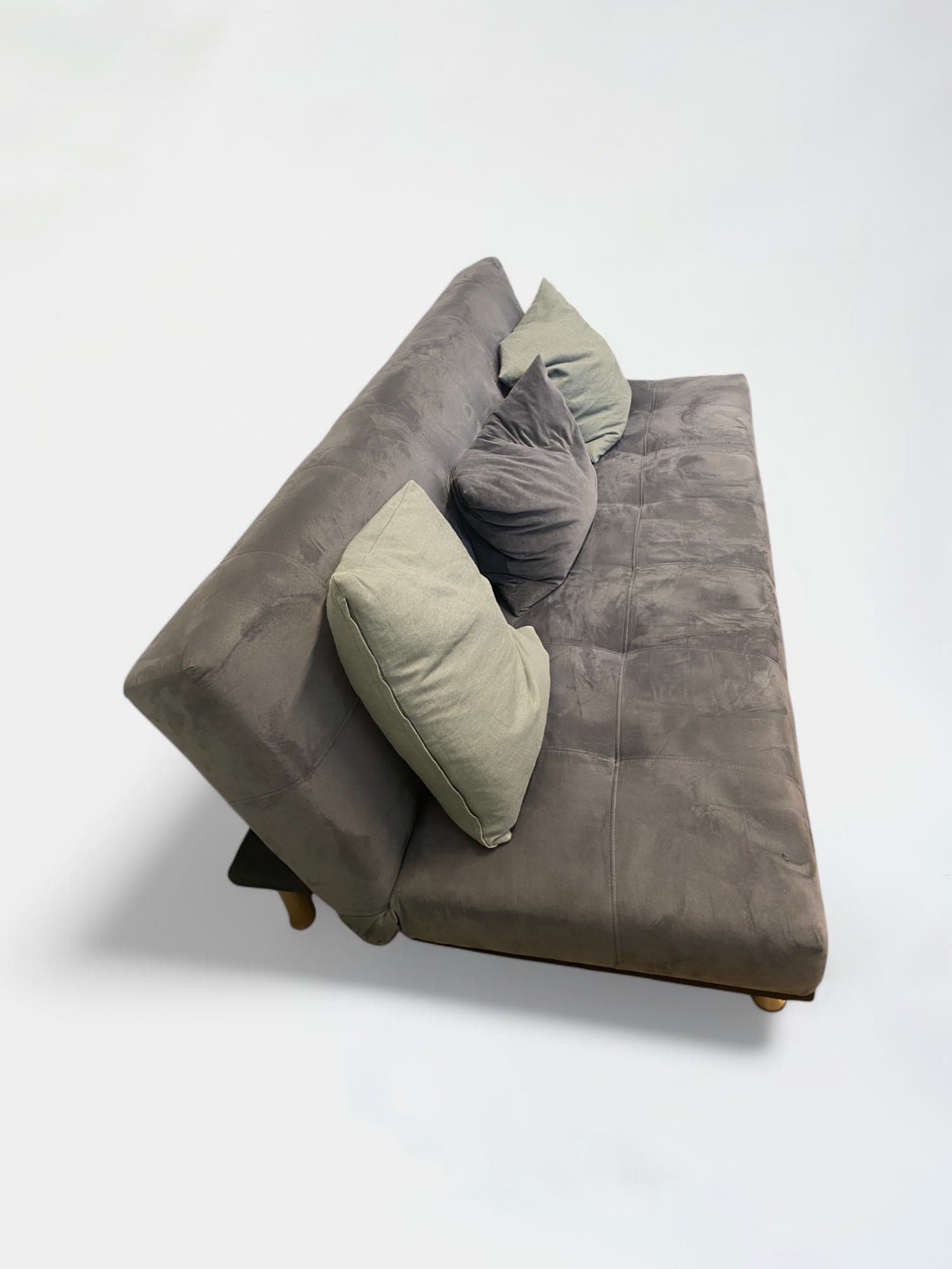 Dark Gray Velvet Fabric Sofa Bed-0