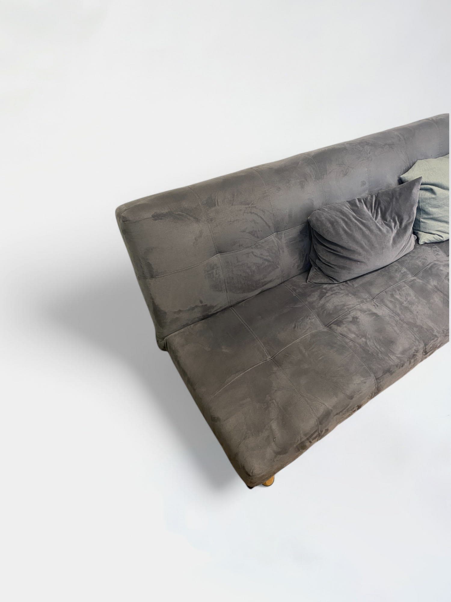 Dark Gray Velvet Fabric Sofa Bed-2