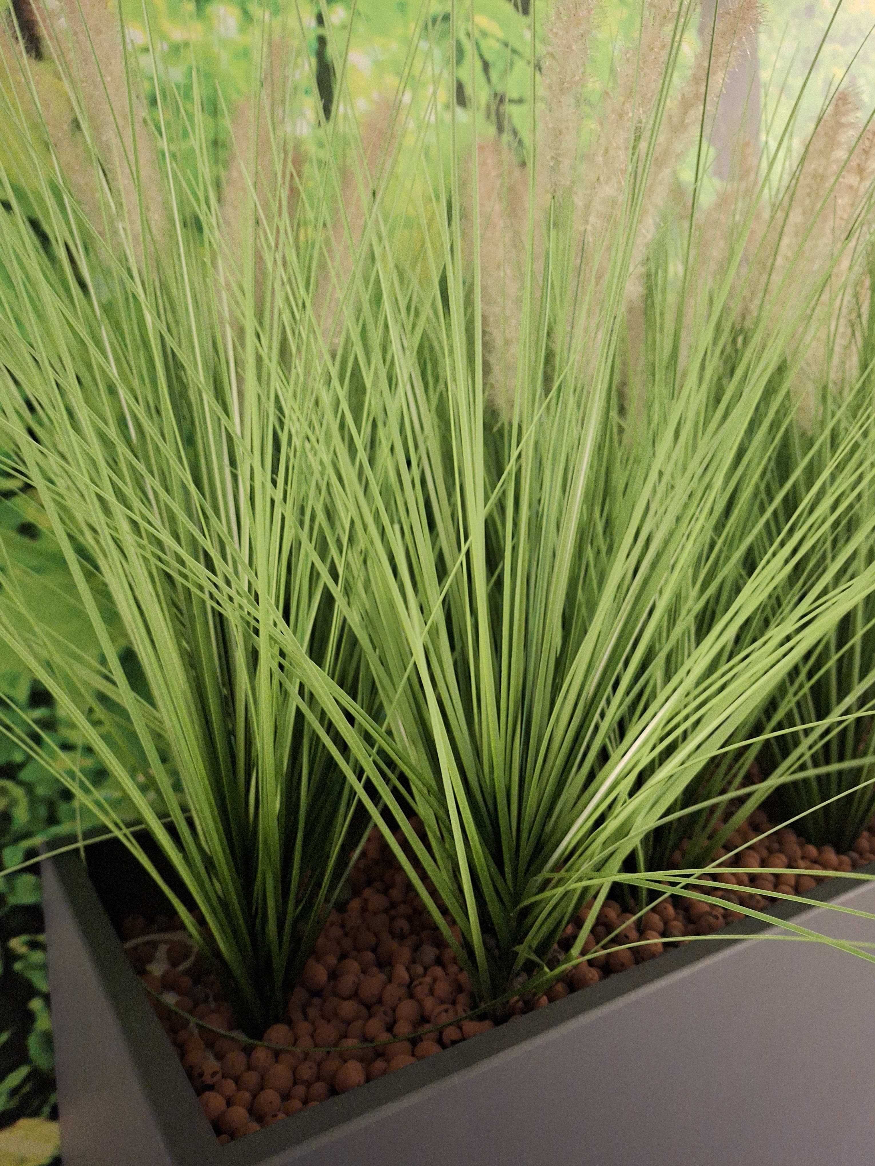 Fausse plante dans un pot gris