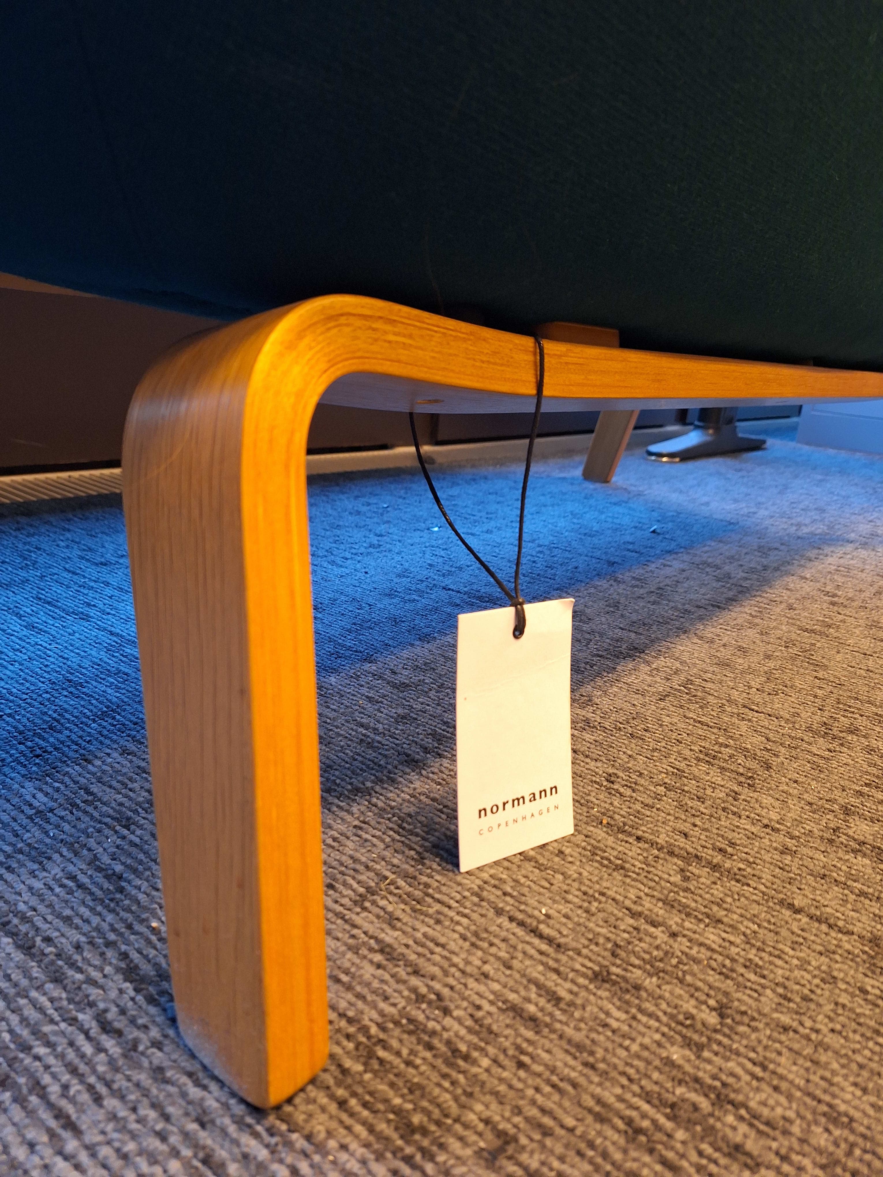 Normann green armchair with Wooden Legs-2