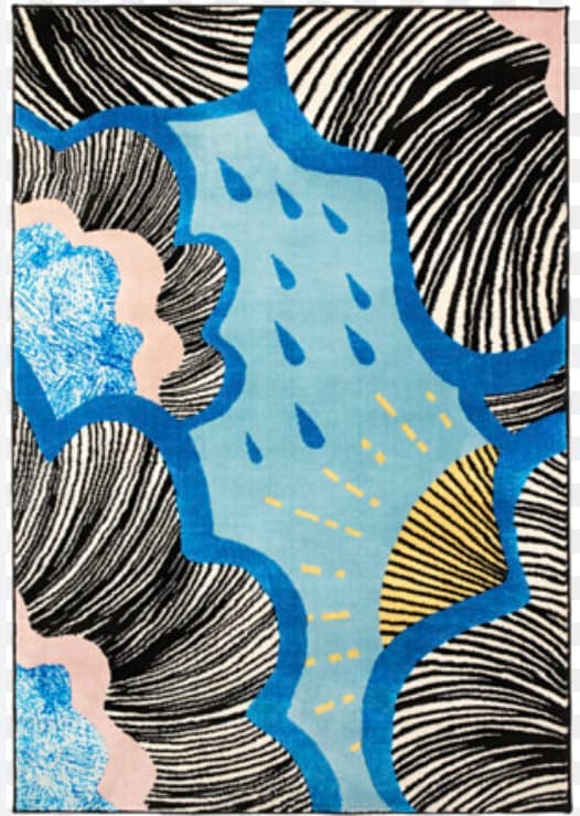 Ikea Tapis en laine multicolore à motif abstrait-0