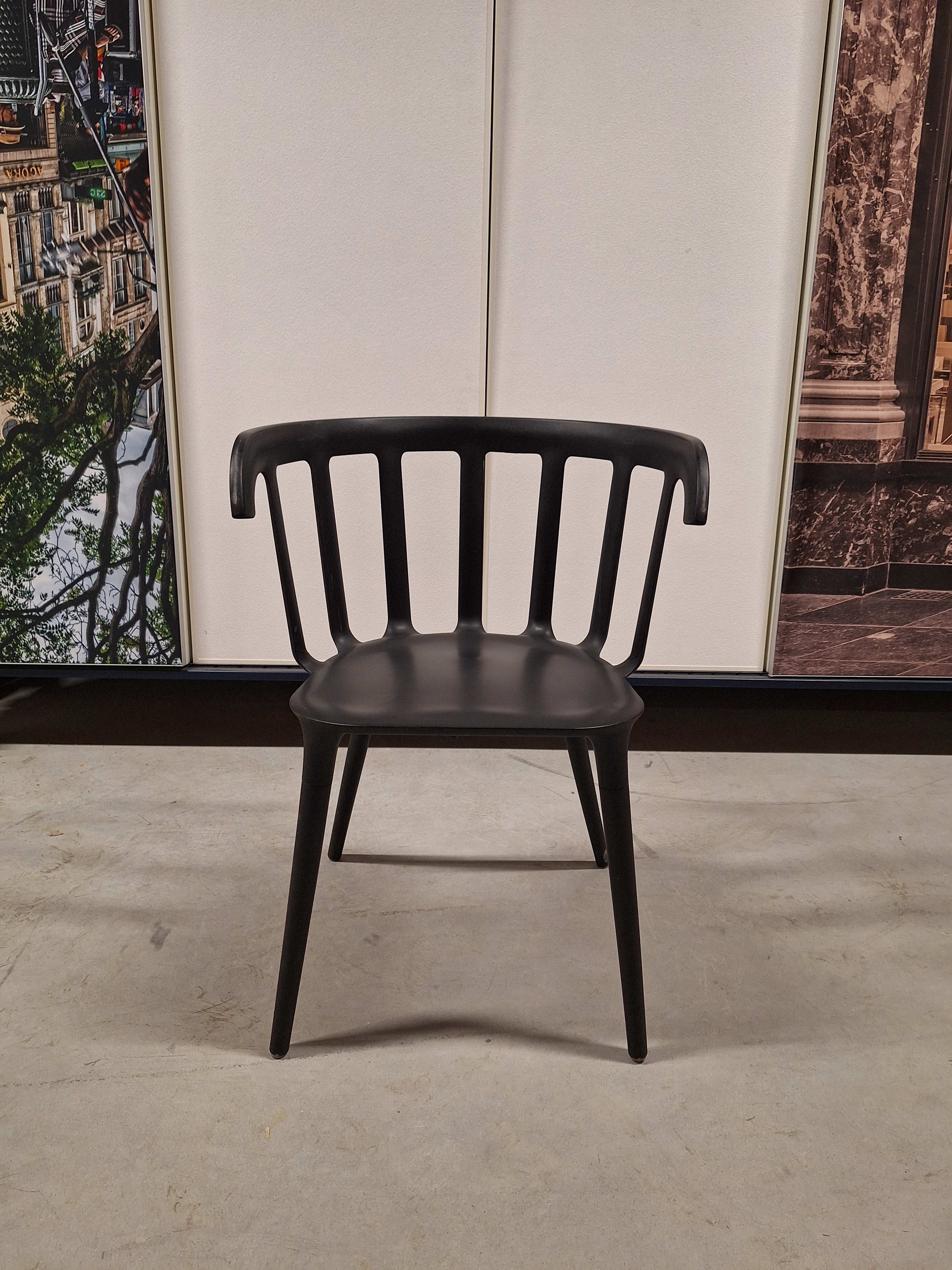 IKEA black outside plastic chair-1