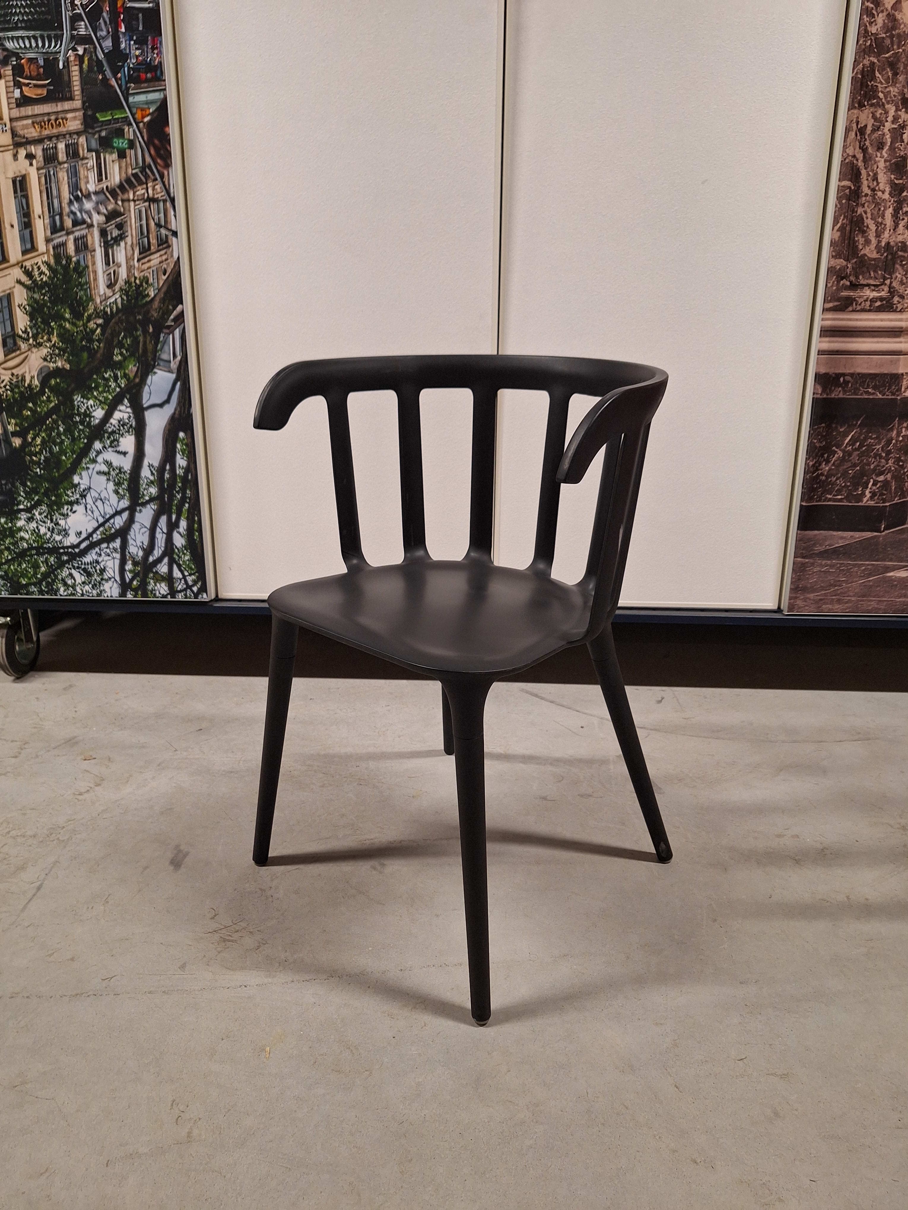 IKEA black outside plastic chair-2