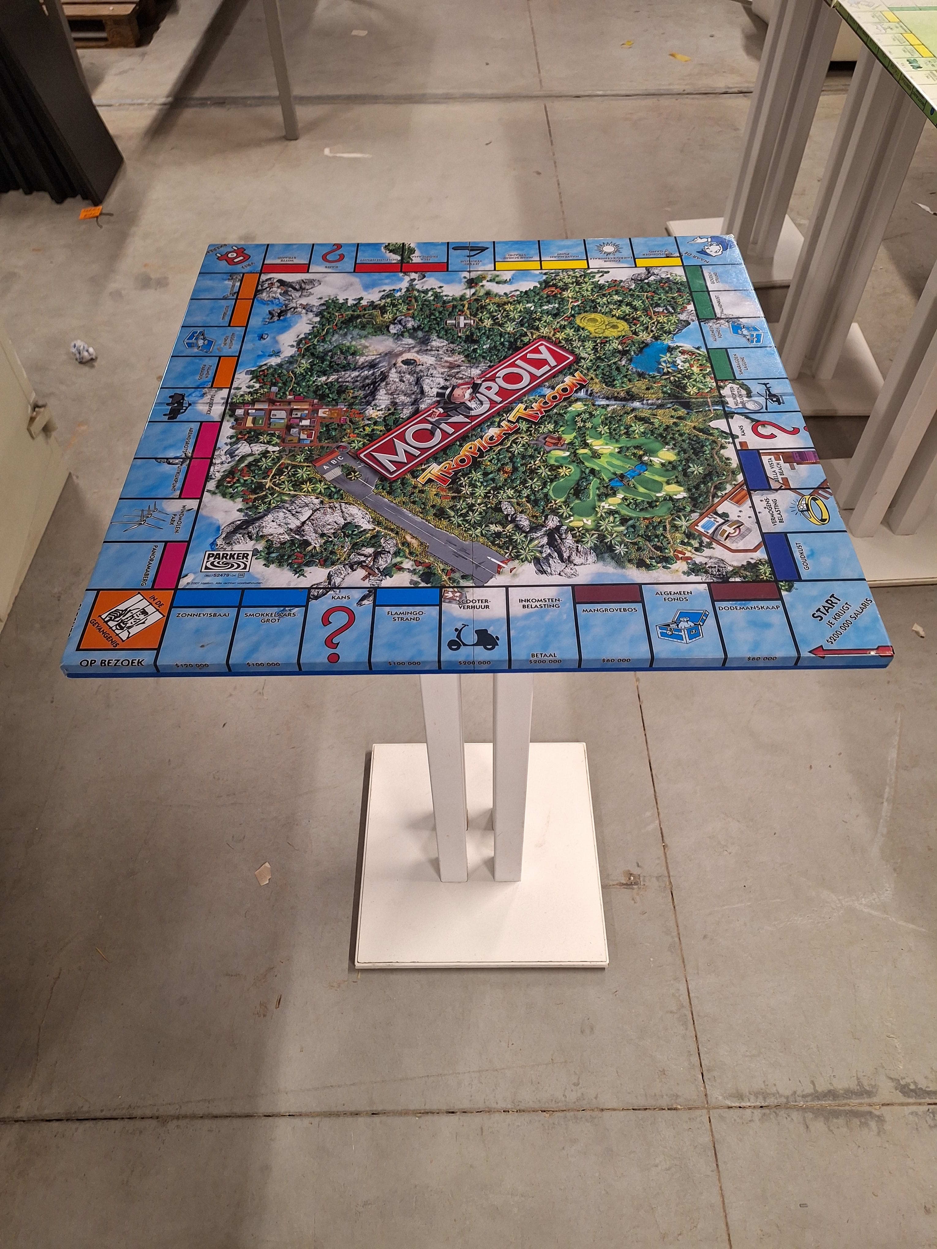 Monopoly blauw hoge vintage tafel