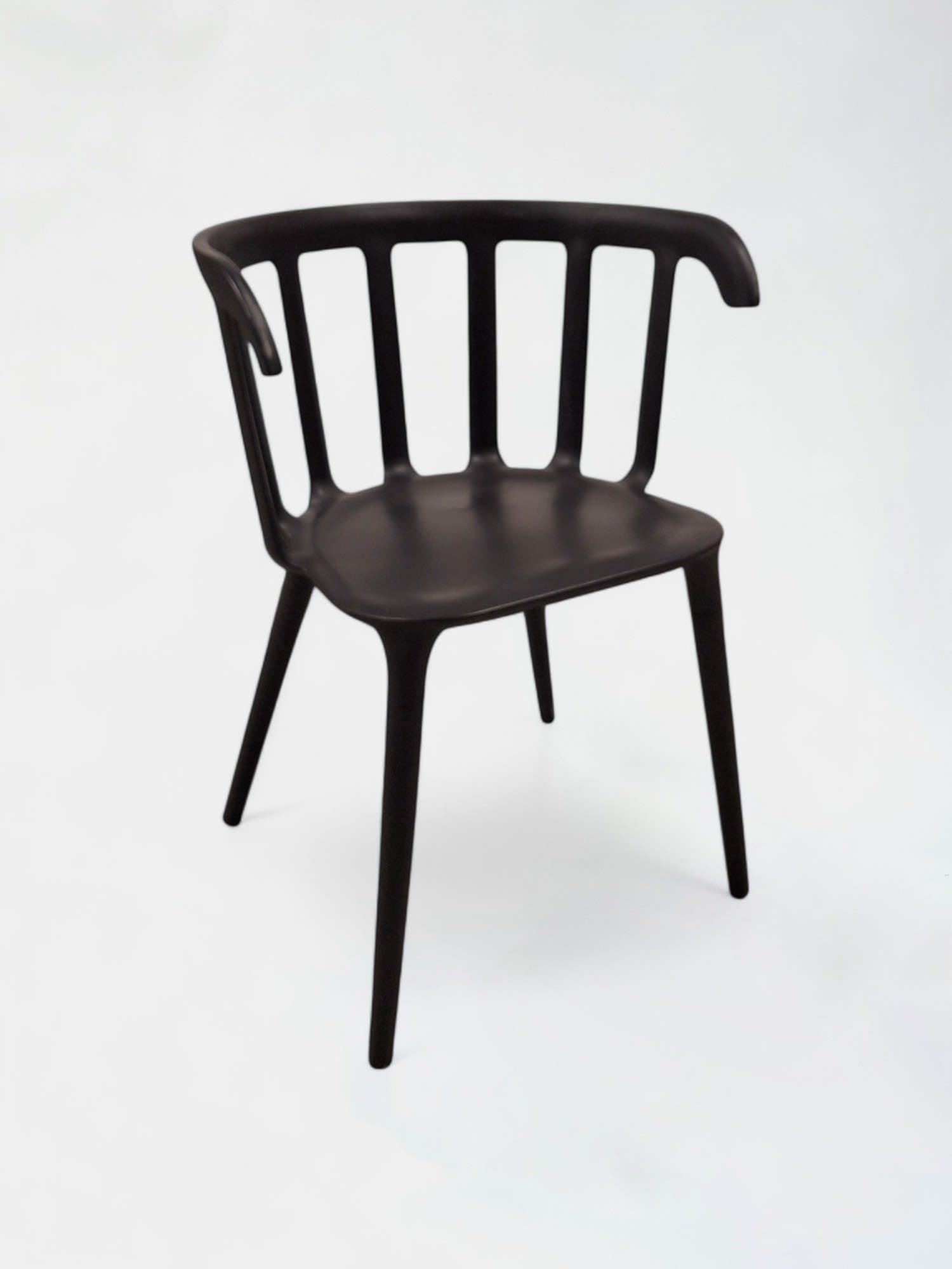 IKEA black outside plastic chair-0