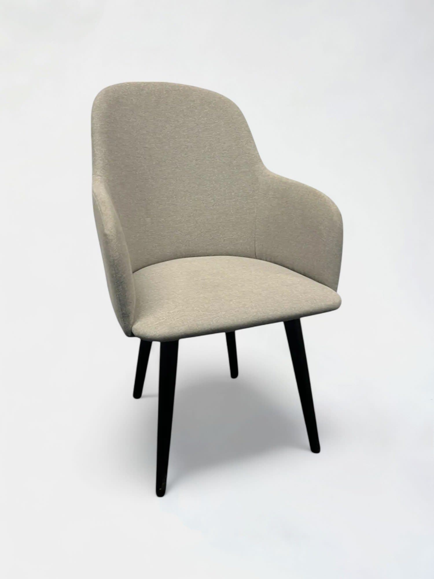 Chaise gris clair sur pieds en bois noir-0