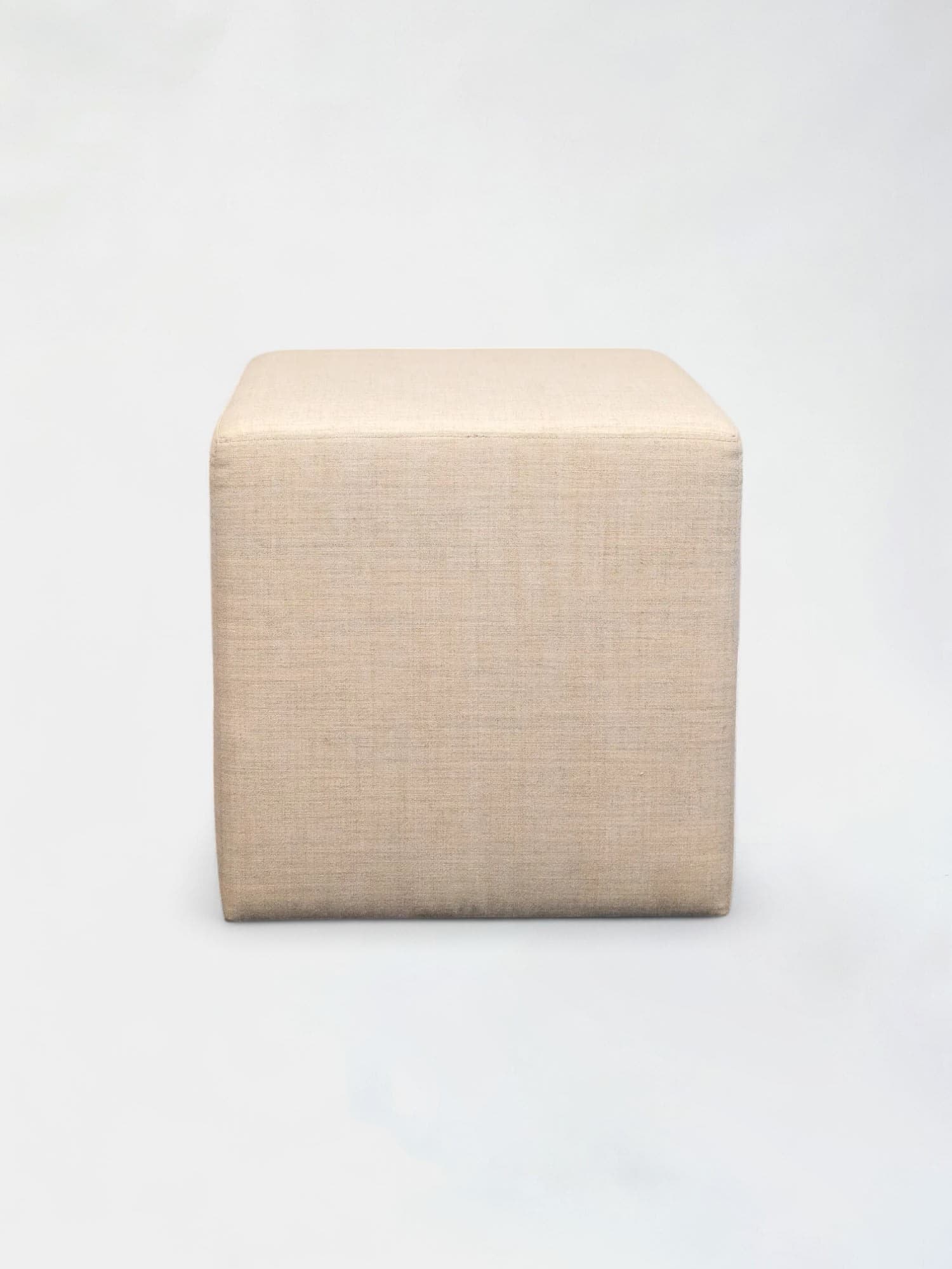 Pouf carré blanc écru-0