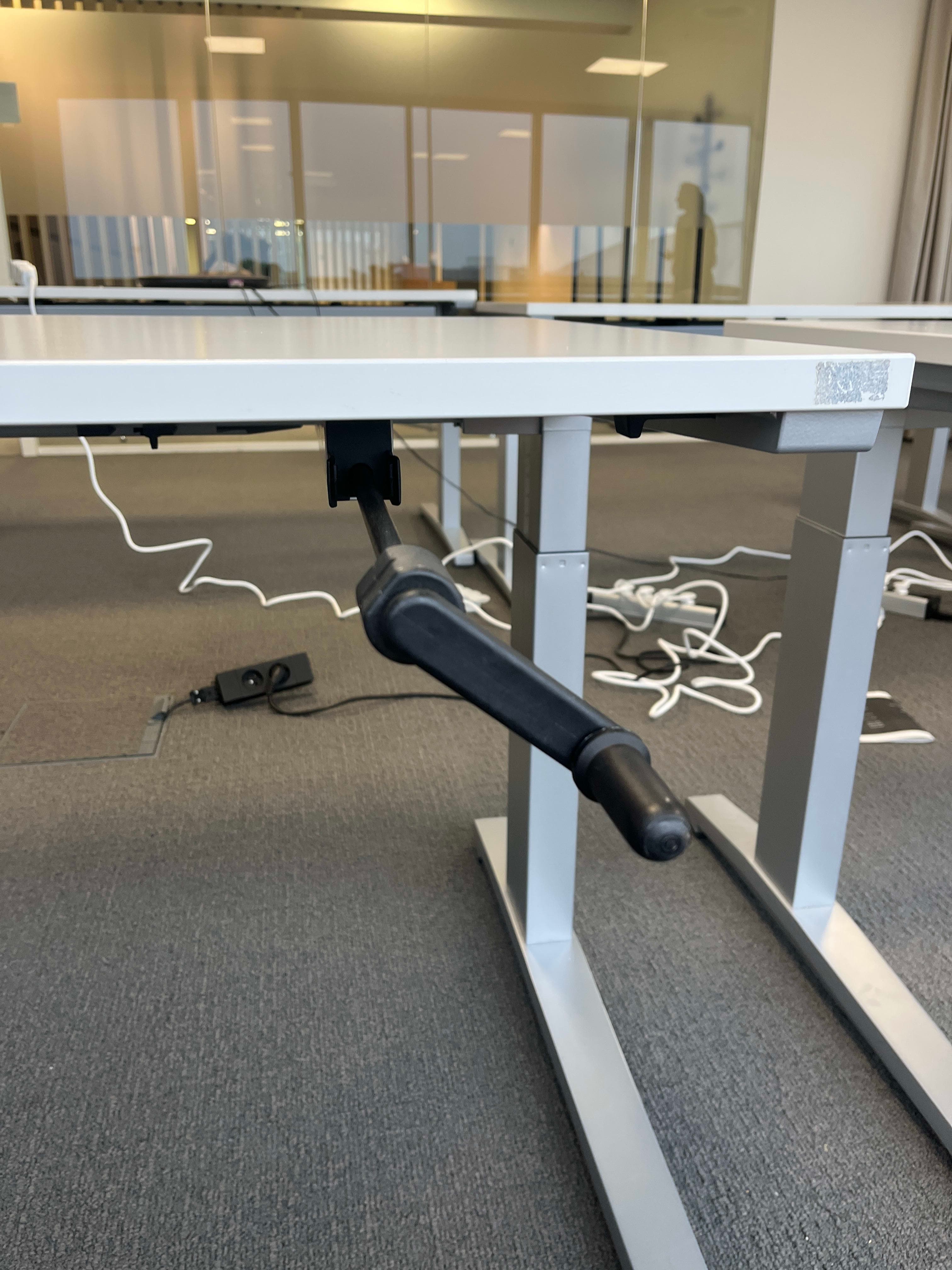 Steelcase 160cm white desk with adjustable height-1
