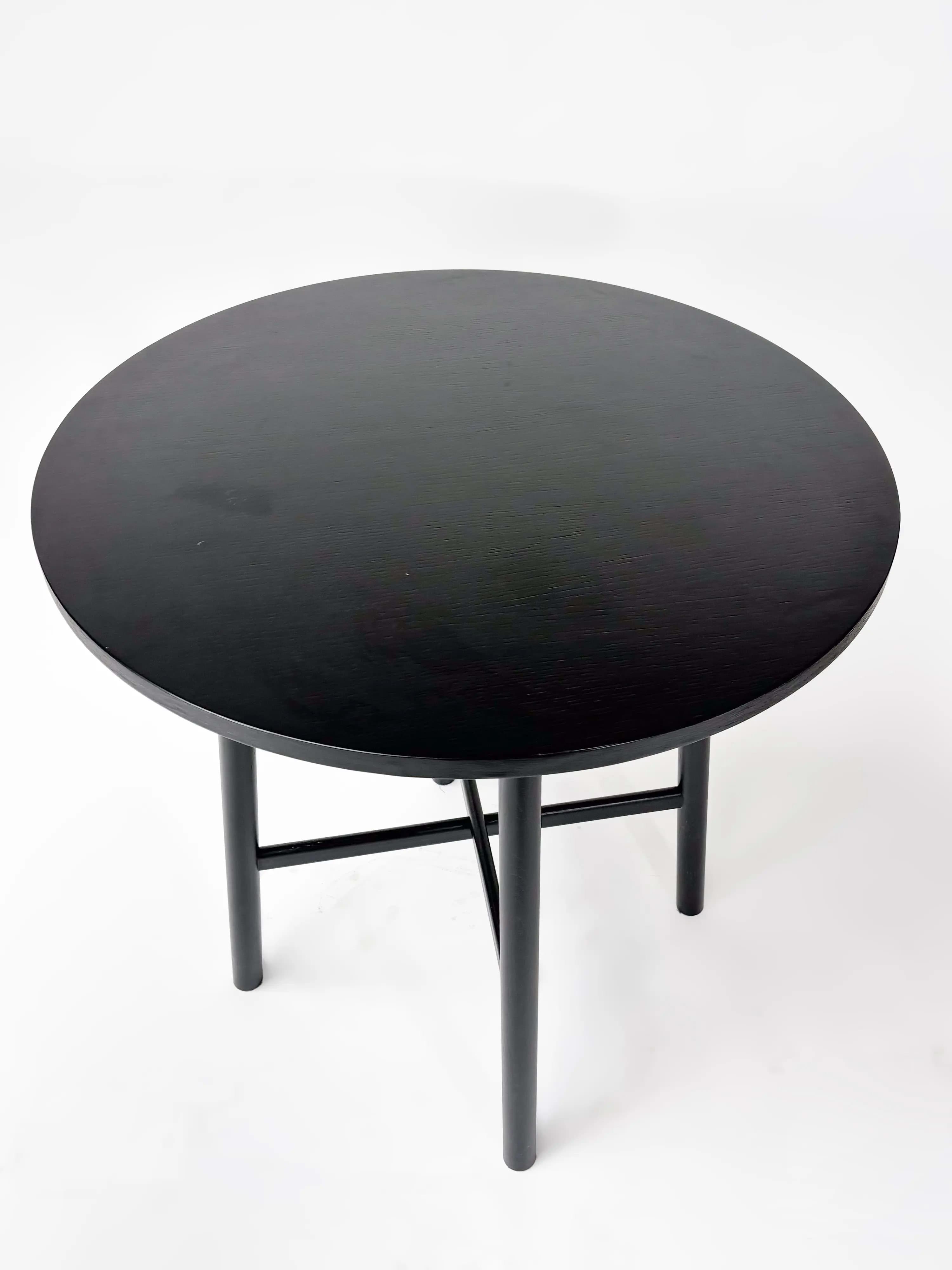 CRUSO 90cm High Round Black Wooden Table -2