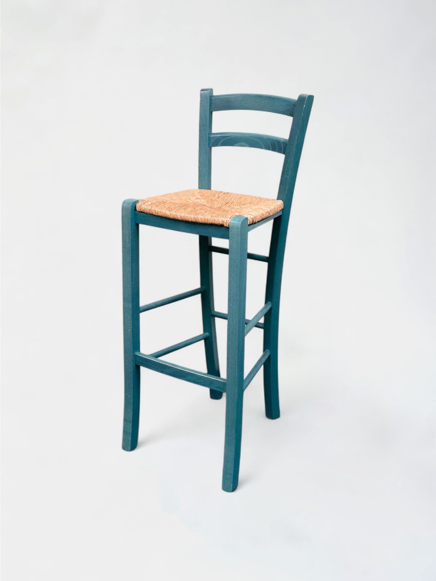 Green and wicker high chair