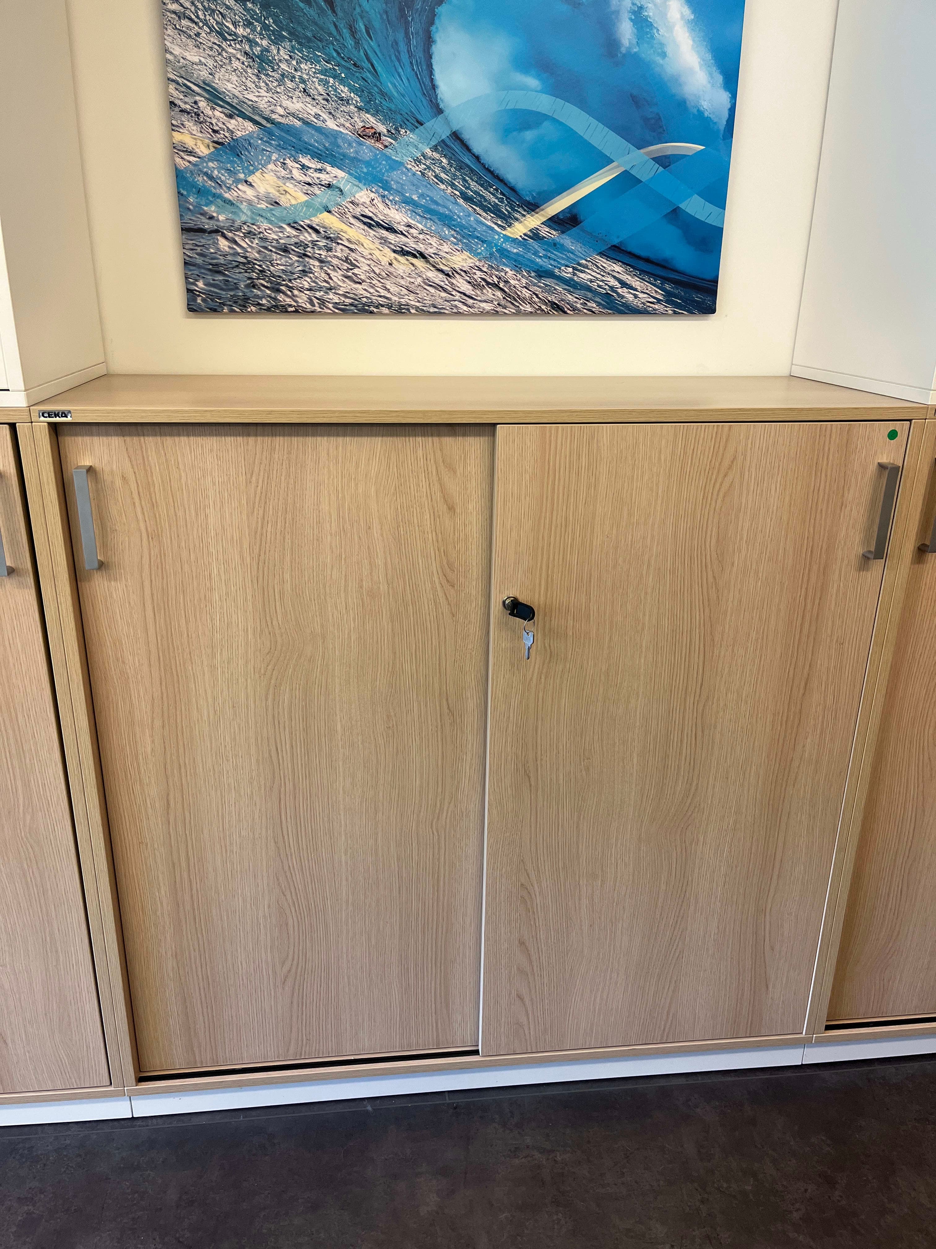 CEKA wooden cabinet with sliding doors-1