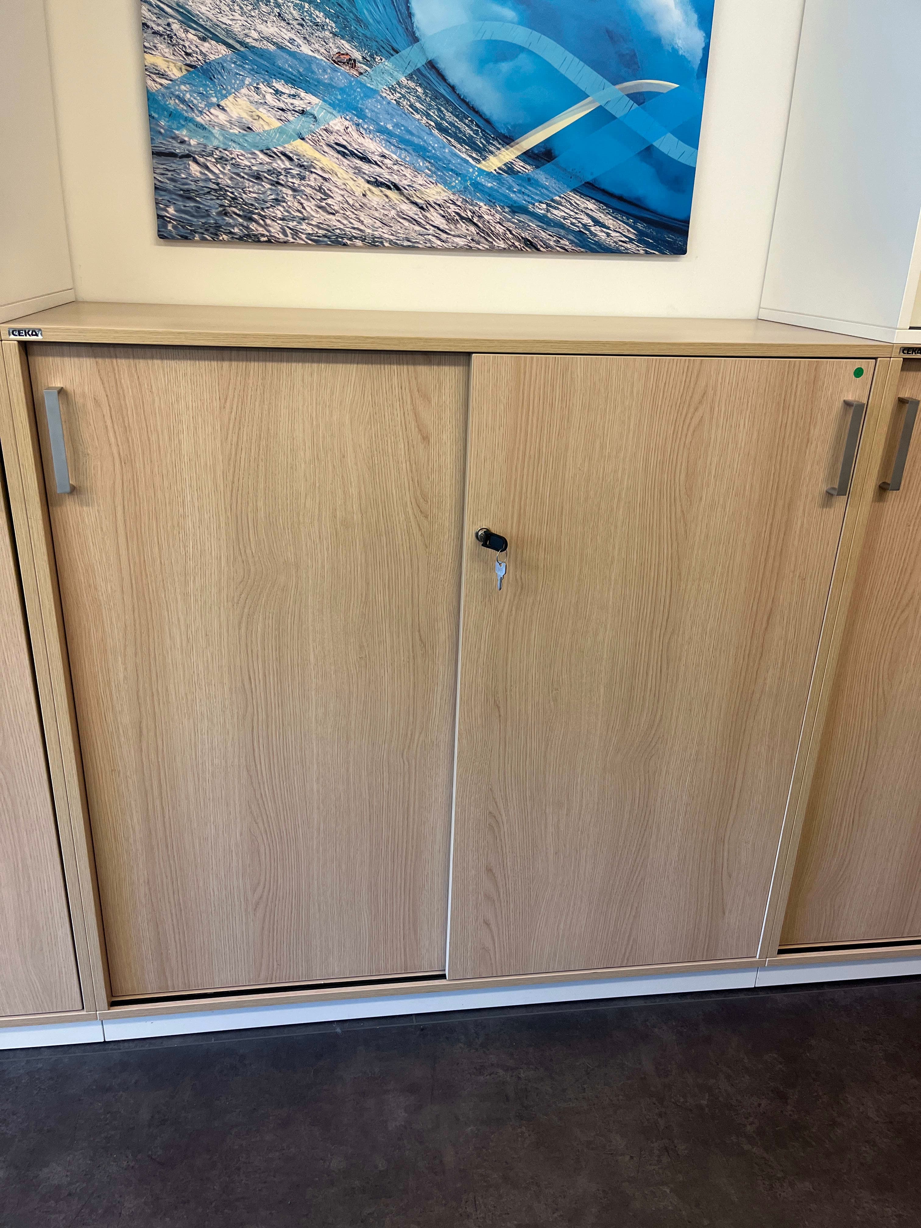 CEKA wooden cabinet with sliding doors-3