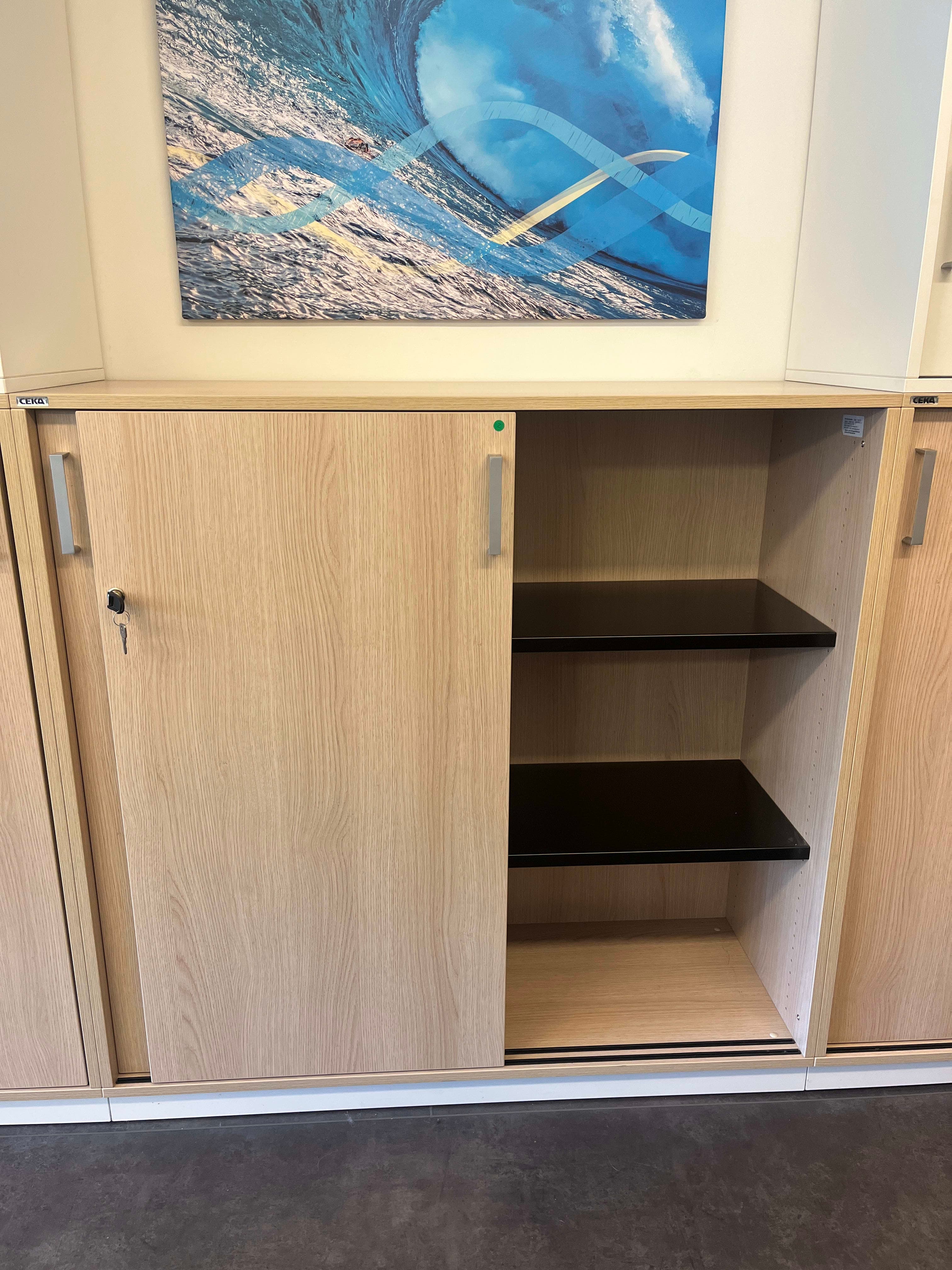 CEKA wooden cabinet with sliding doors-4