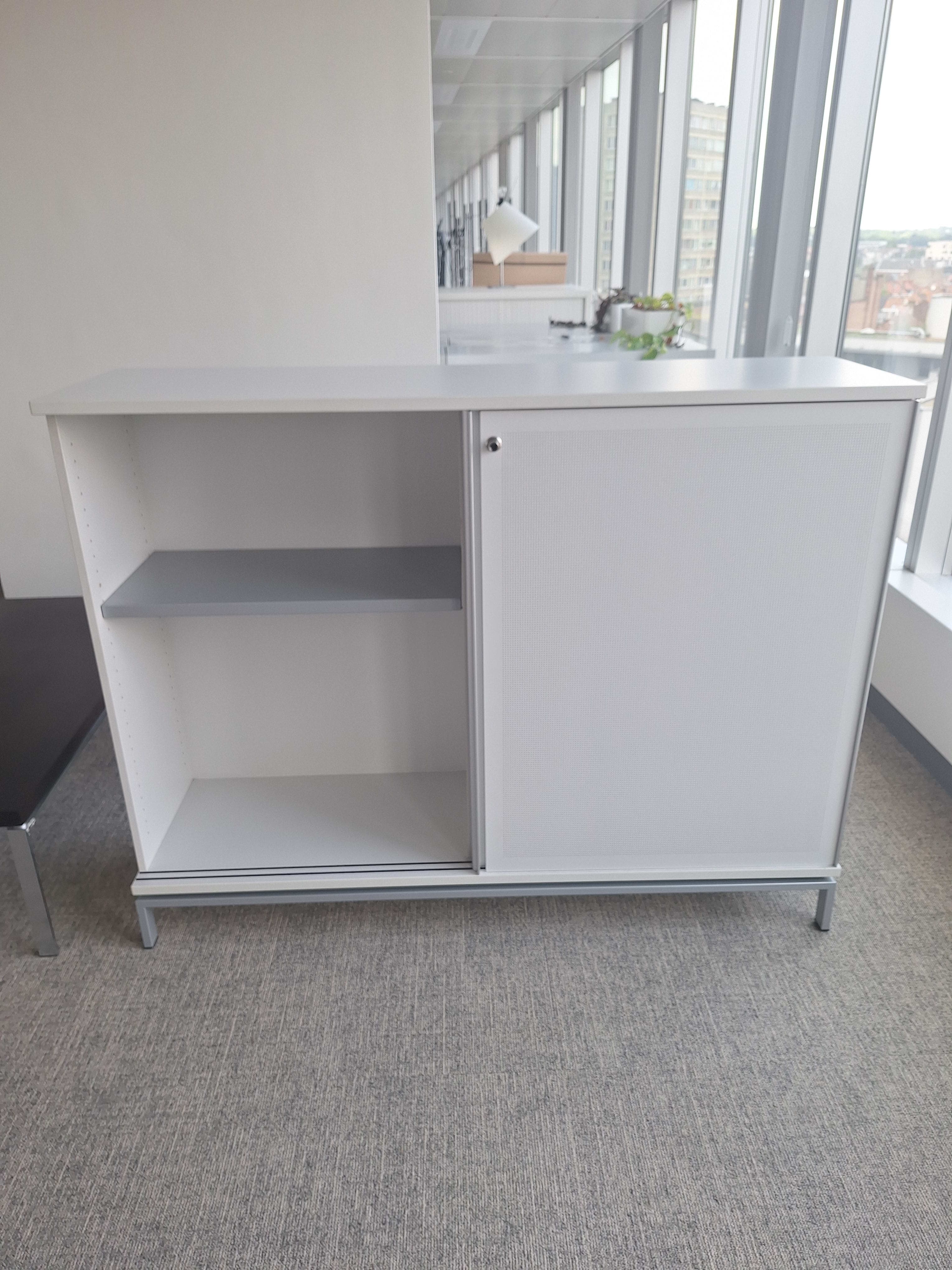 Gray storage with keyless sliding door-2
