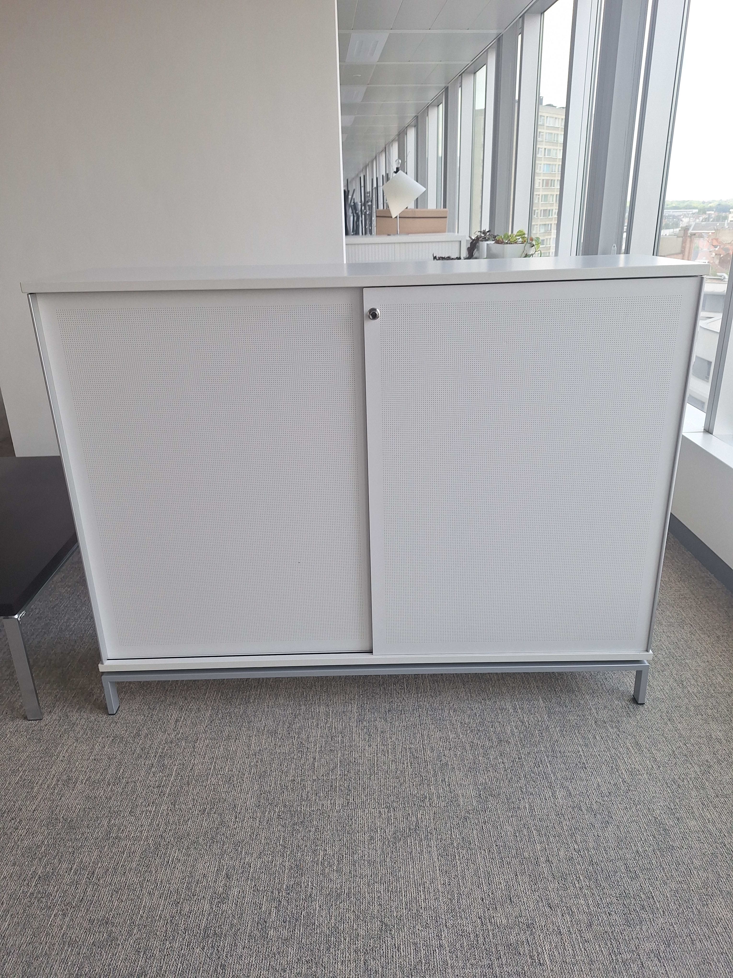 Gray storage with keyless sliding door-1