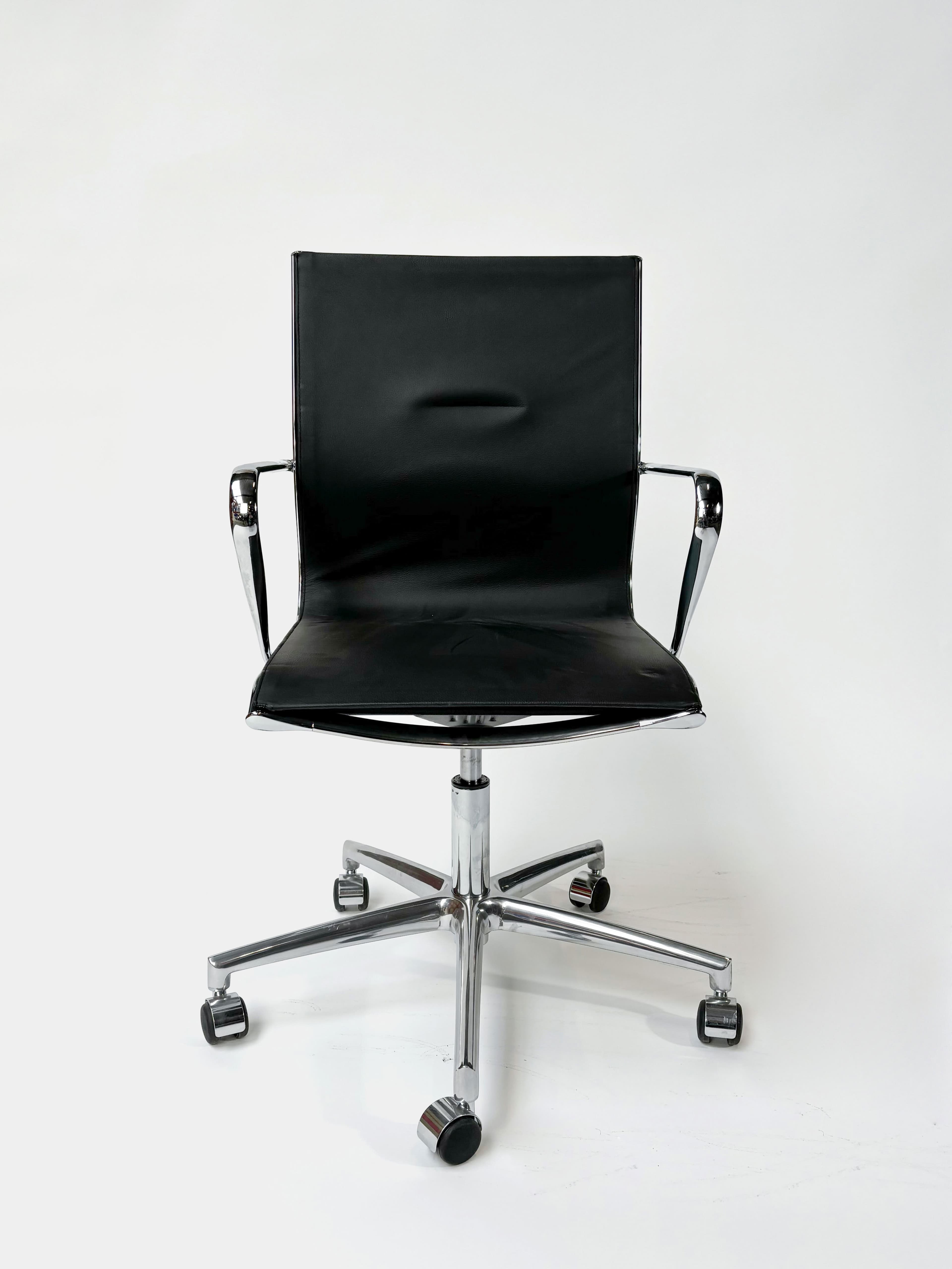 FANTONI ELLE LEATHER Office chair on wheels-4