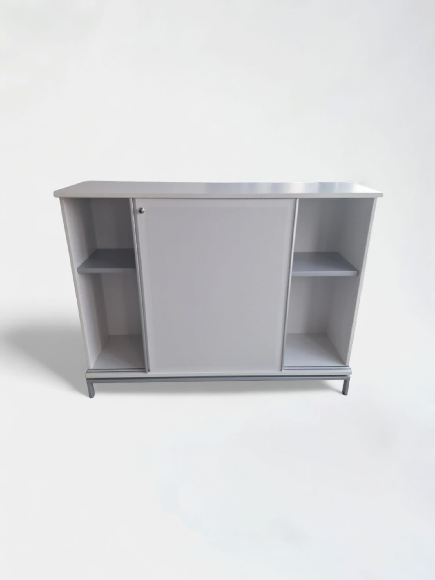Gray storage with keyless sliding door-0